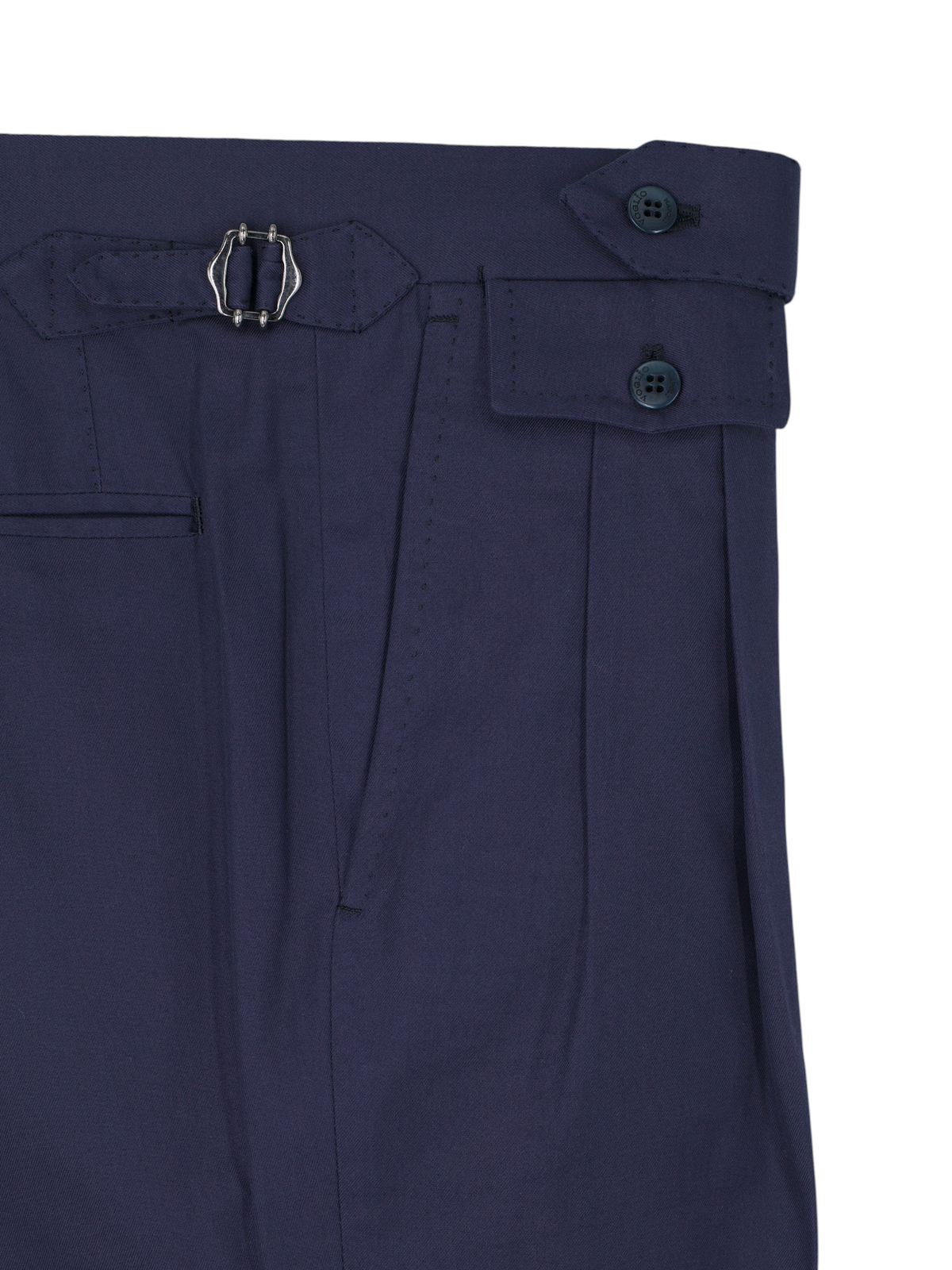 Sartoria Voglio Dark Blue Caccioppoli Cotton Twill Sartorial Trousers