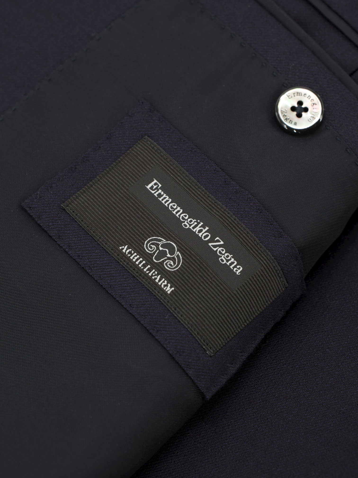Ermenegildo Zegna Deep Navy Wool & Silk Achillfarm Milano Suit