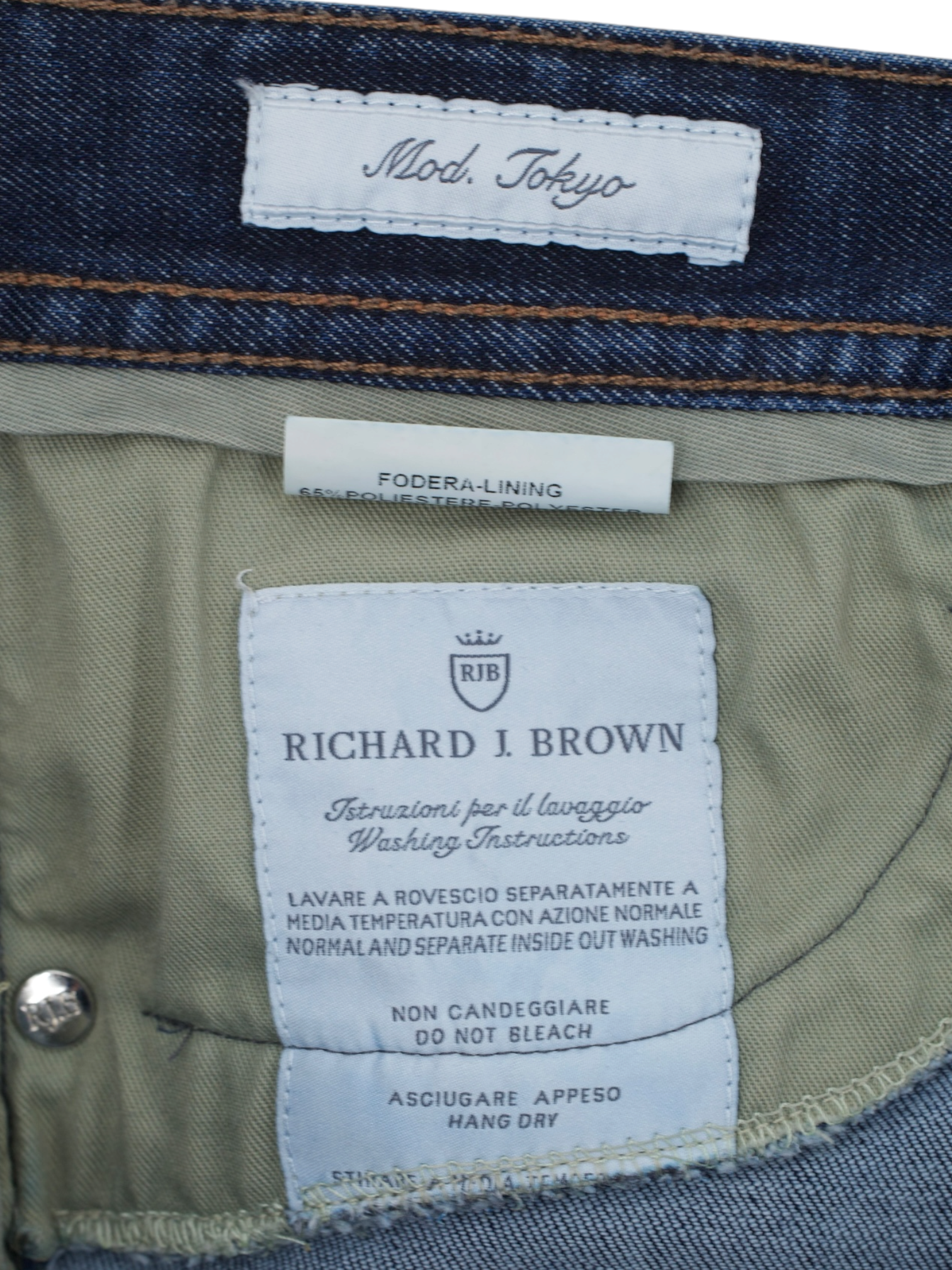 Richard J. Brown Dark Blue Cotton & Stretch Tokyo Jeans