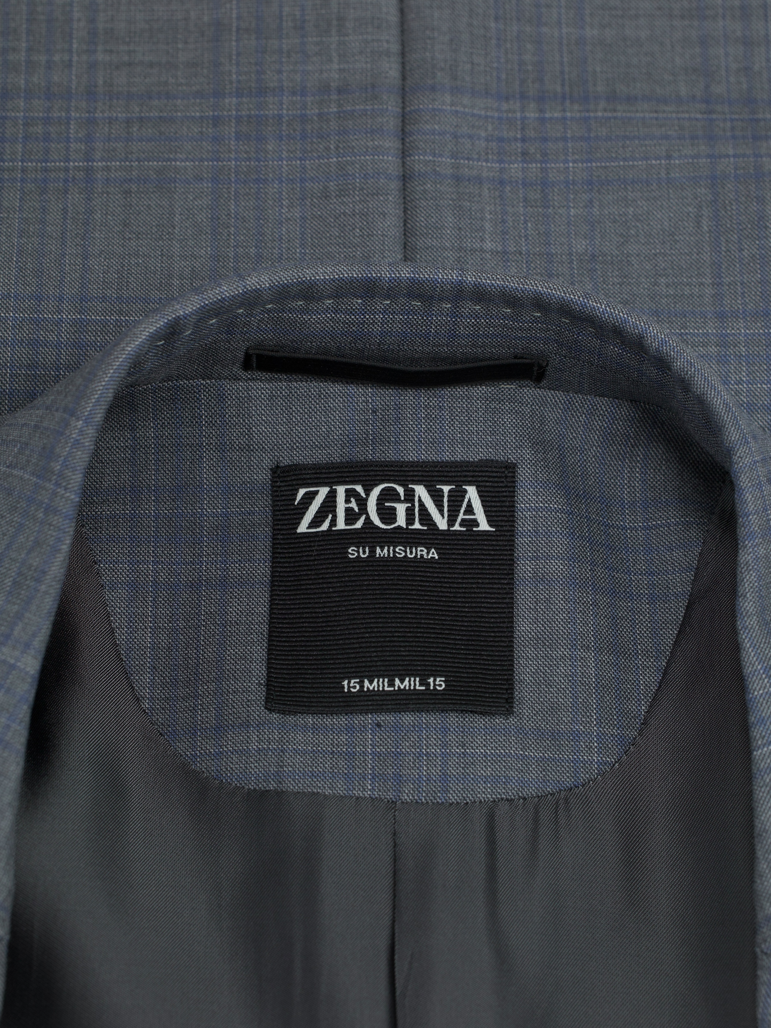 Ermenegildo Zegna Grey & Blue 15milmil15 Checkered Suit