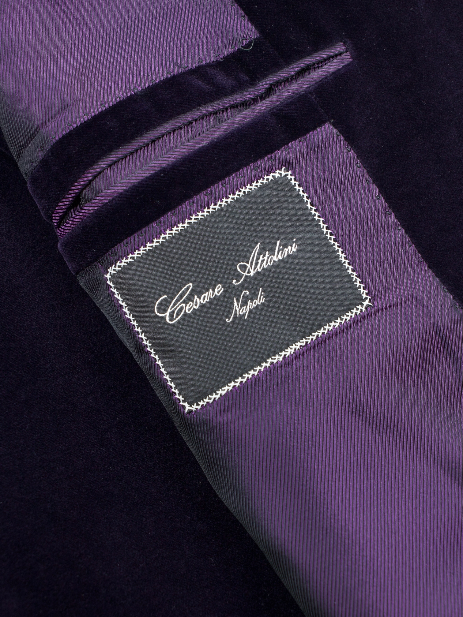 Cesare Attolini Dark Purple Cotton Velvet Jacket