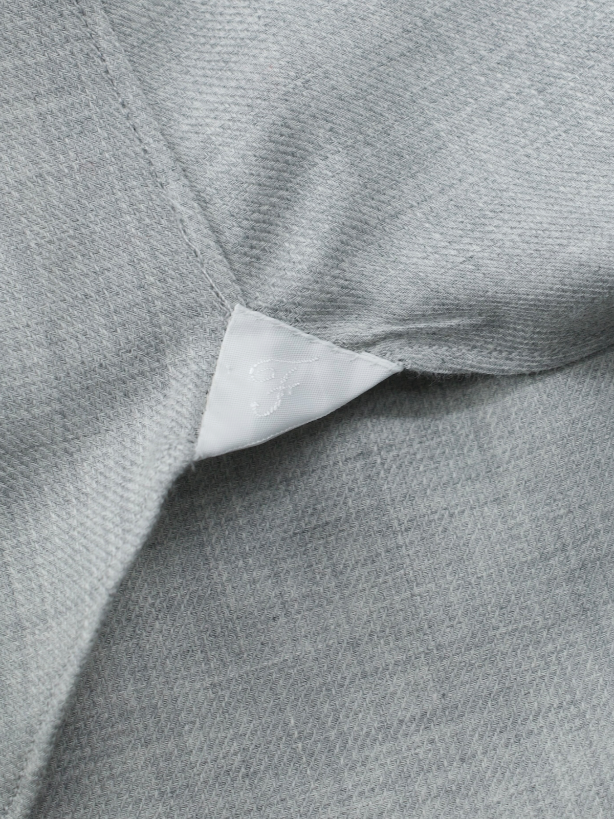 Finamore Light Grey Cotton & Cashmere One-Piece-Collar Shirt