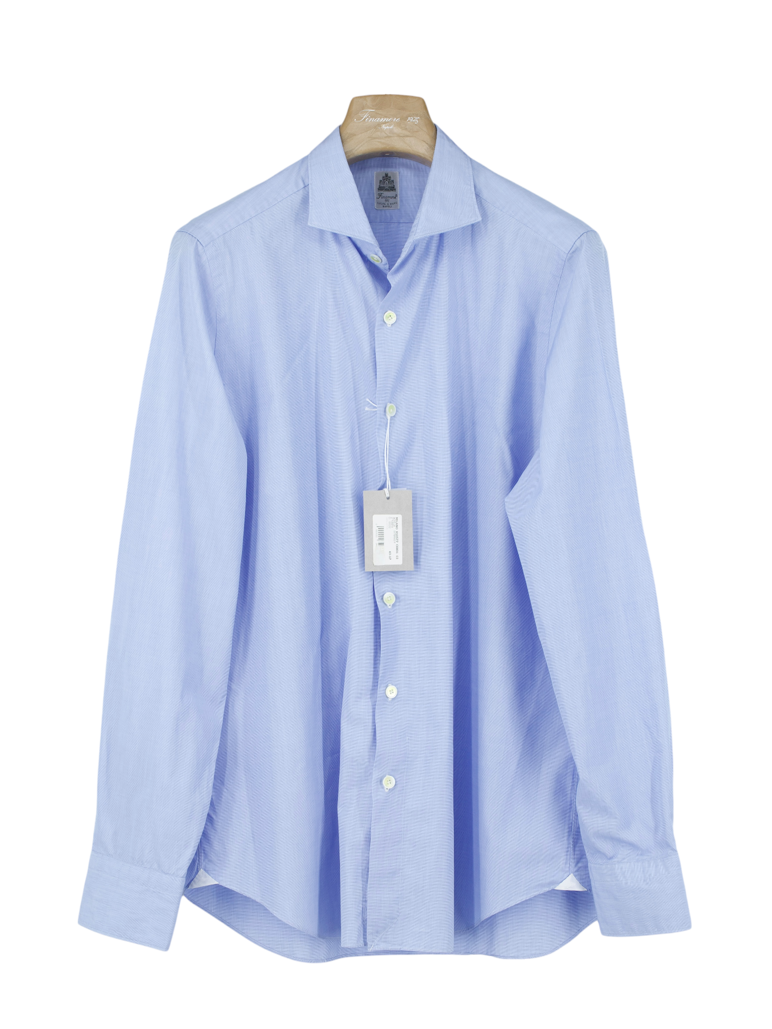 Finamore Light Blue Lightweight-Cotton Neapolitan Shirt