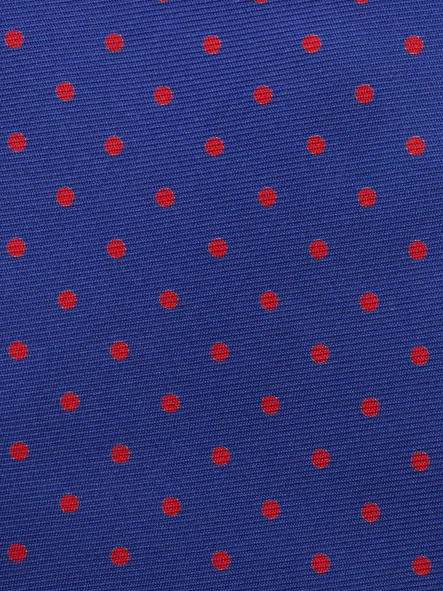 E.Marinella 3-Fold Blue & Red Silk Polkadot Tie
