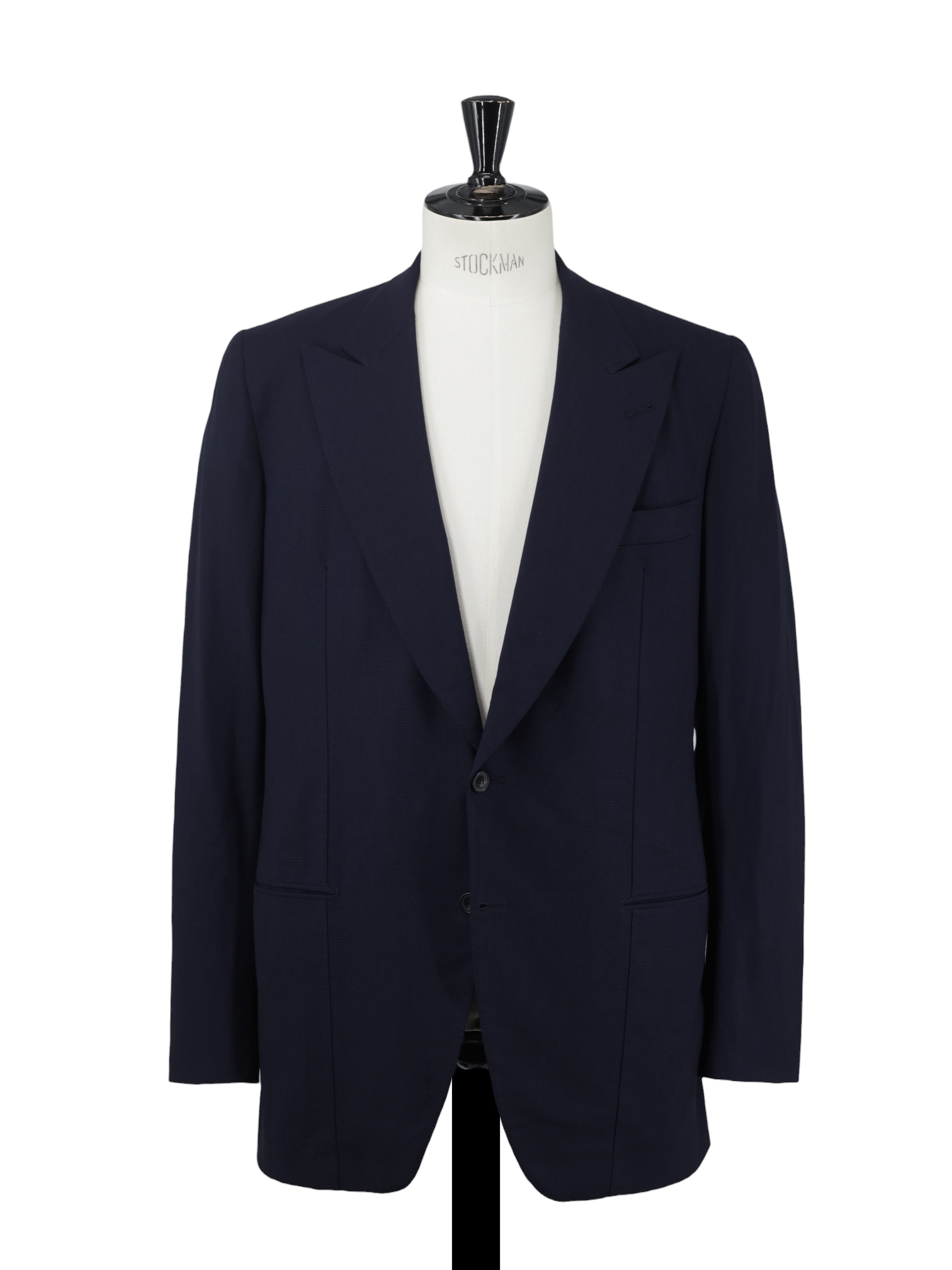 Rubinacci "London House" Navy Wool Hopsack Peak-Lapel Blazer Jacket