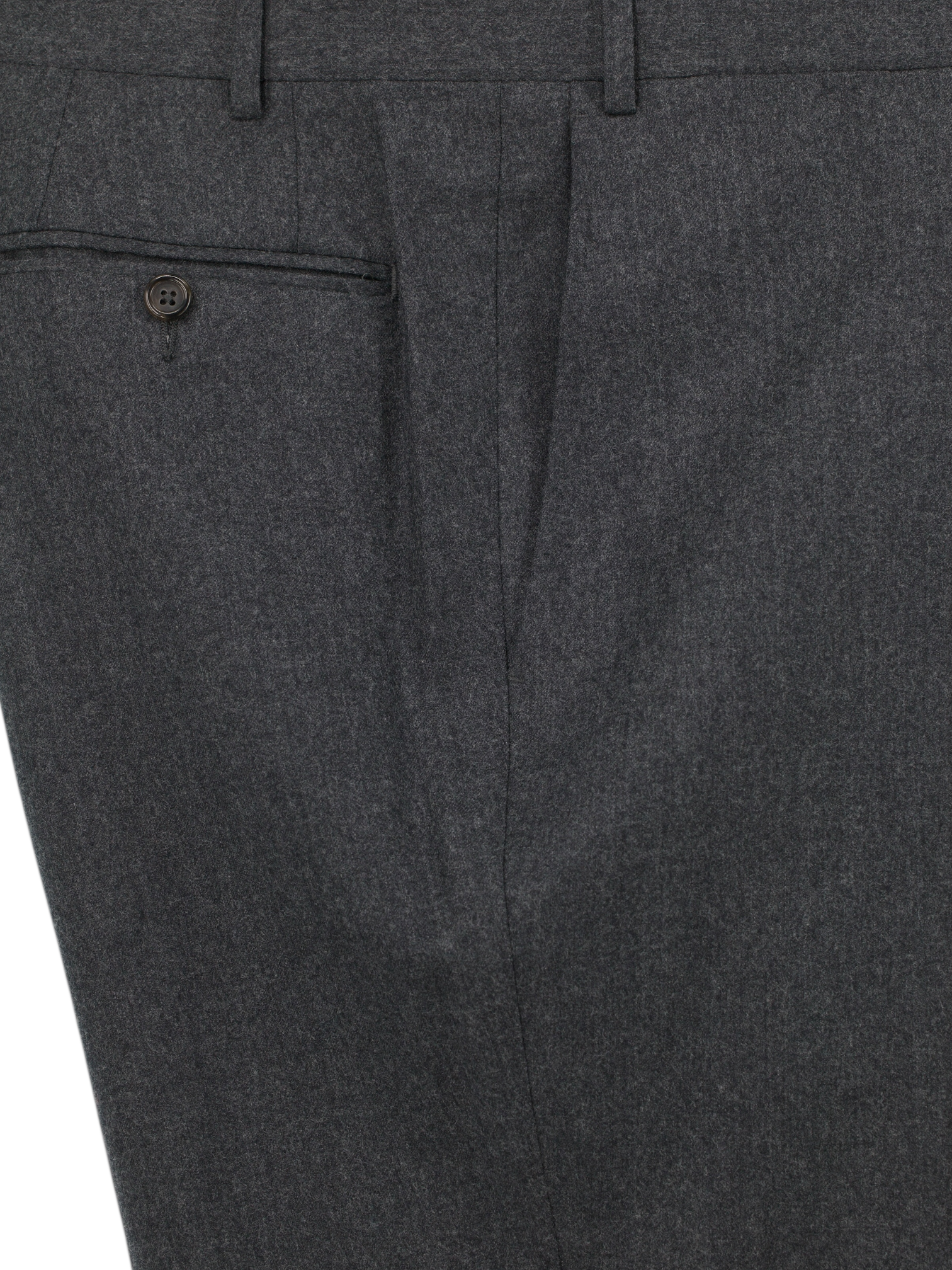 Canali Dark Grey Wool Flannel Winter Trousers