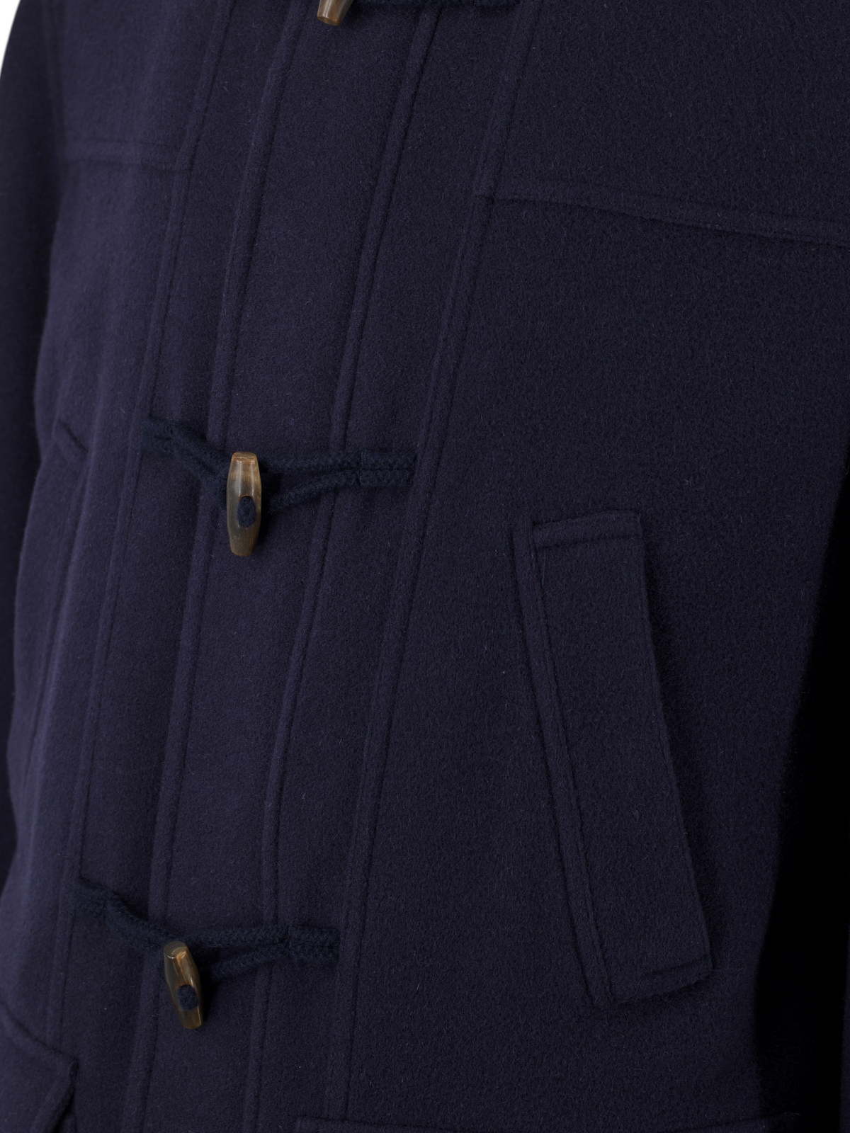 Brunello Cucinelli Navy Wool, Angora & Silk Duffle Coat