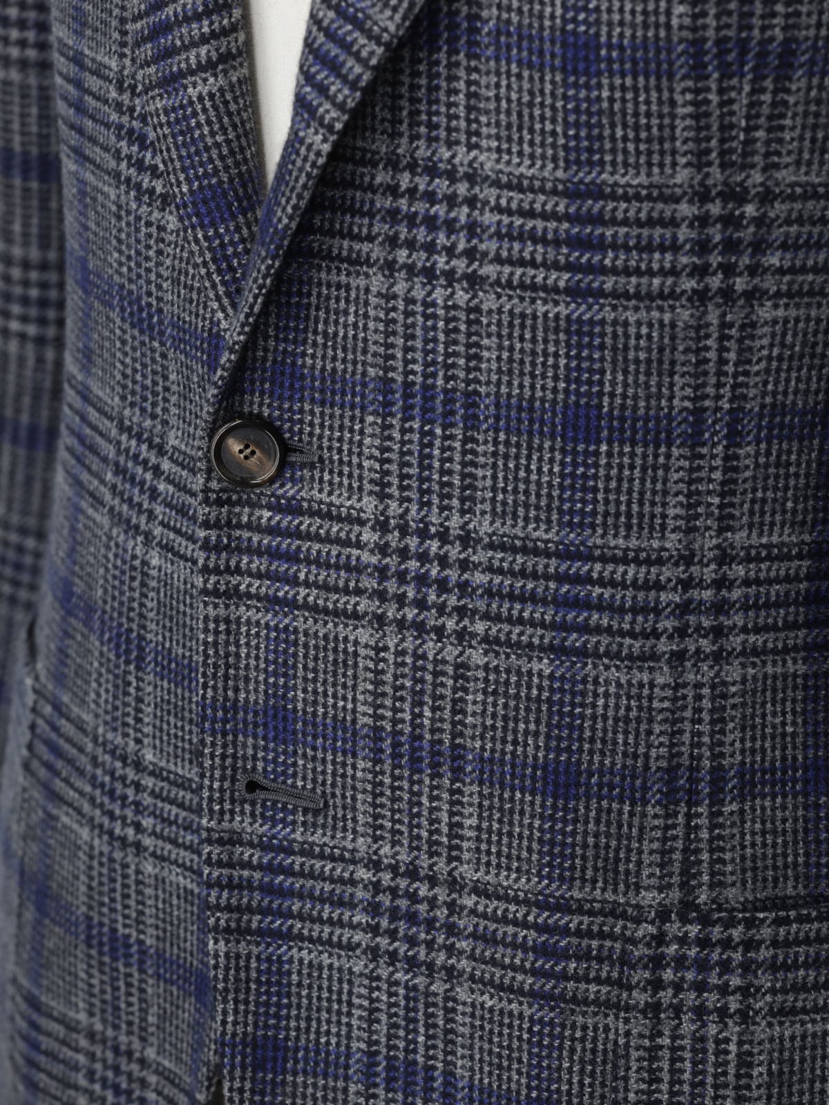 Cesare Attolini Grey & Royal Blue Pure Cashmere Prince of Wales Jacket