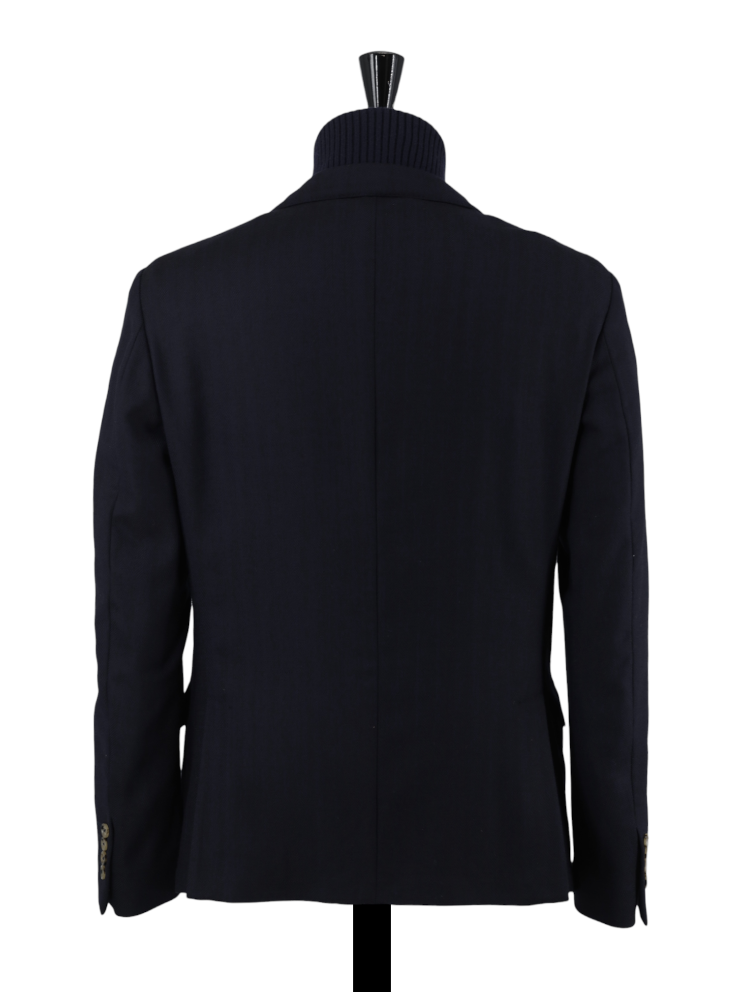 Eleventy Navy Wool-Stretch Removable-Front Herringbone Vespa Jacket