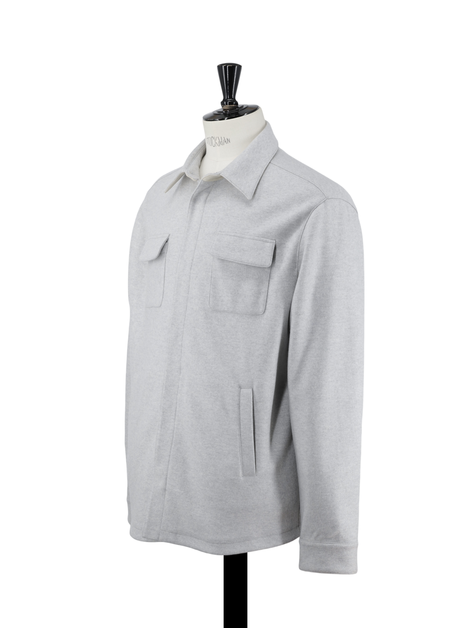 Mandelli Grey Cashmere-Stretch Regular-Fit Twill Overshirt