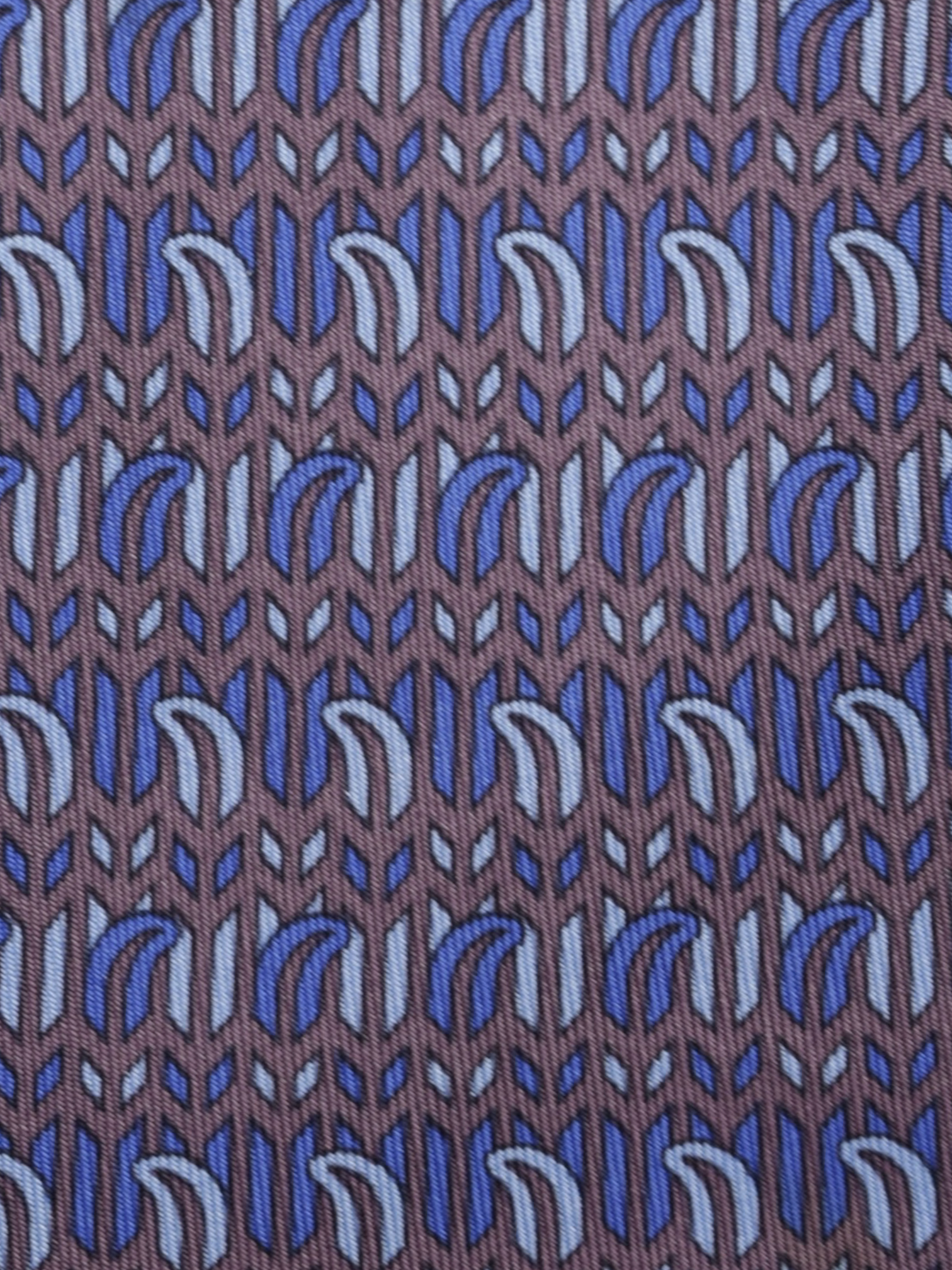 Hermès Brown & Azure Blue Silk Floral-Pattern Tie