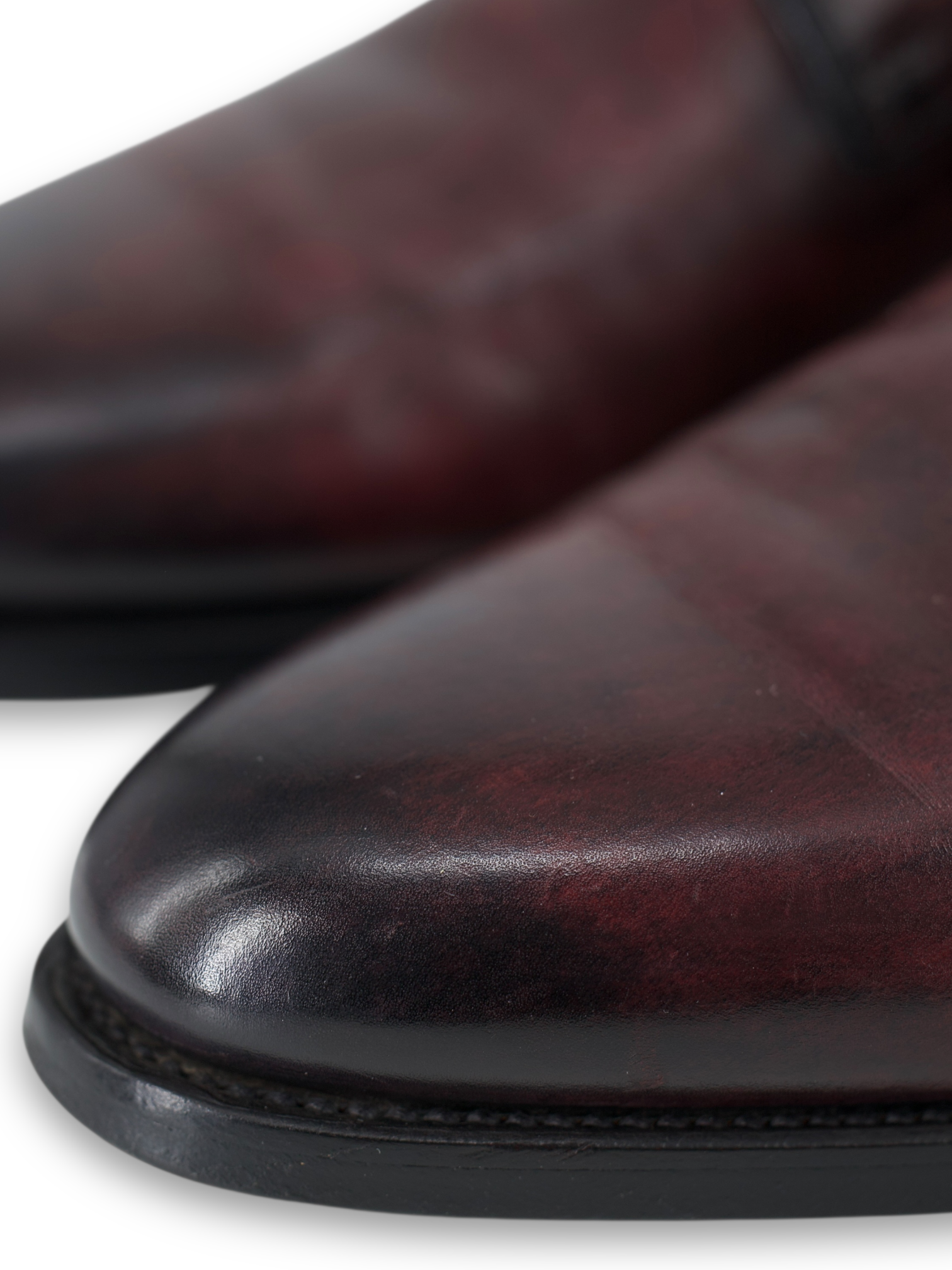 Santoni Burgundy Calfleather Goodyear Welted Derby Lace-Ups