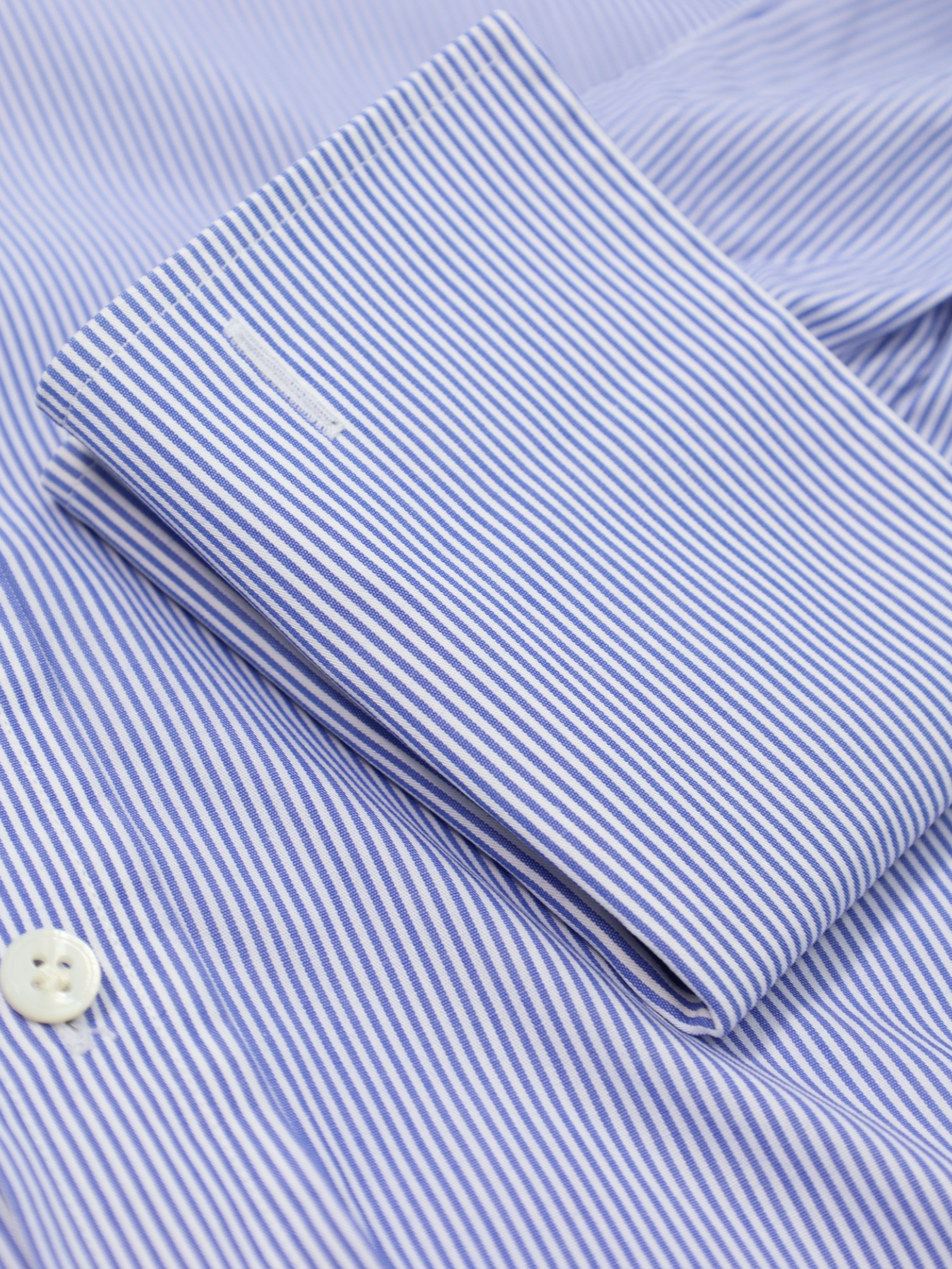 Edward Sexton Light Blue Pinstripe Tab Collar Shirt