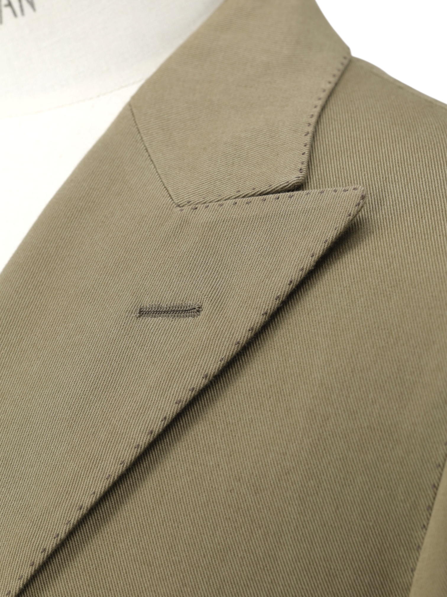 Cesare Attolini Khaki Pure Cotton Twill Jacket