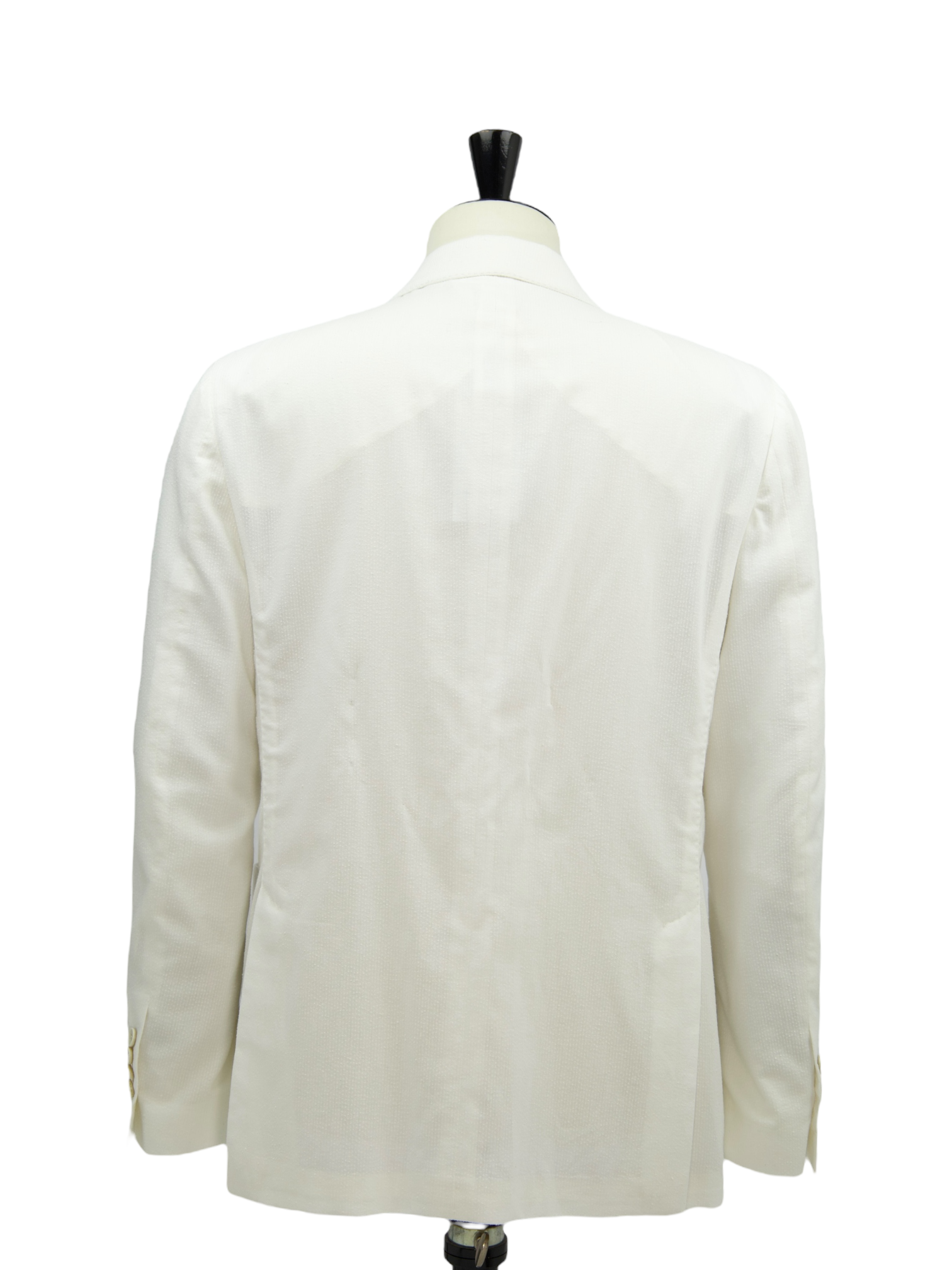 Lardini White Double Breasted Cotton, Viscose & Elastane Jacket