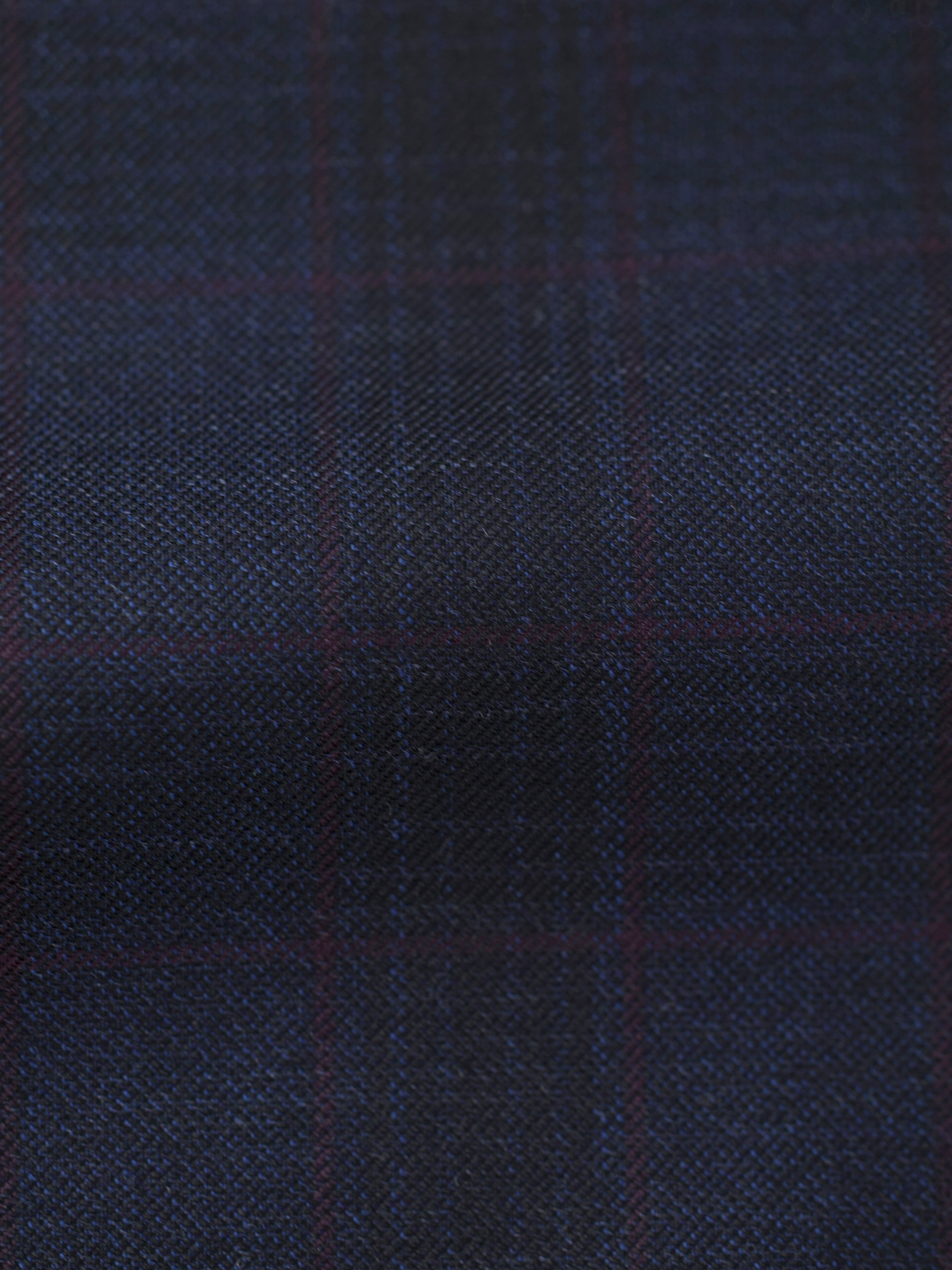Ermenegildo Zegna Navy & Aubergine Wool Checkered Milano Easy Jacket
