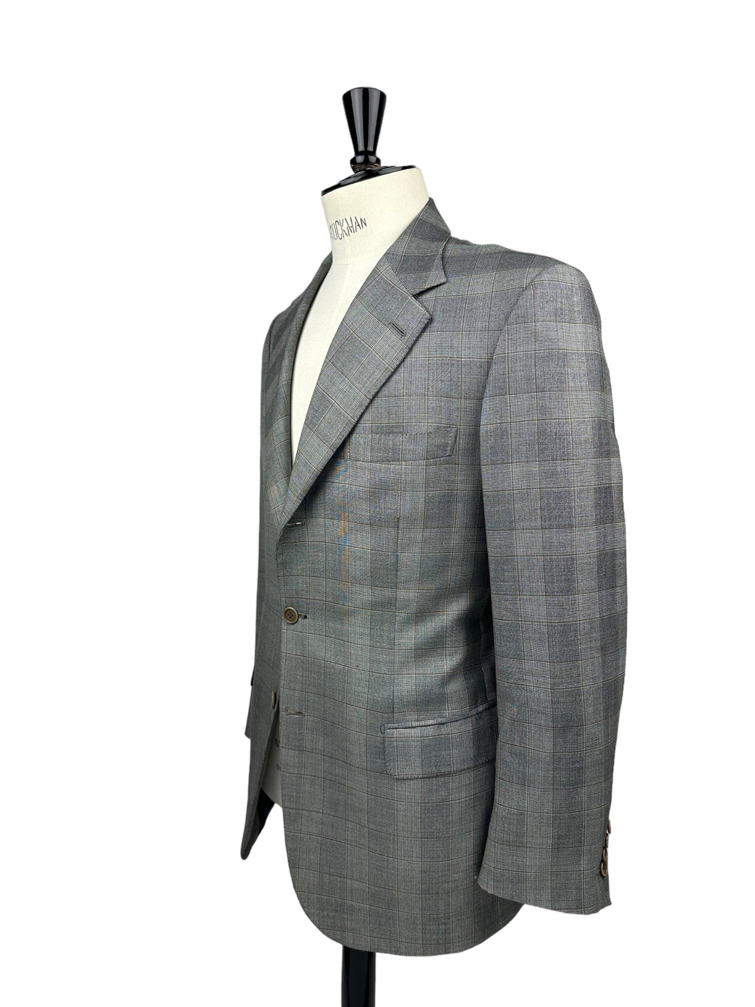 Brioni Plaid Two Piece Suit Grayblue, $5,995 | Neiman Marcus | Lookastic