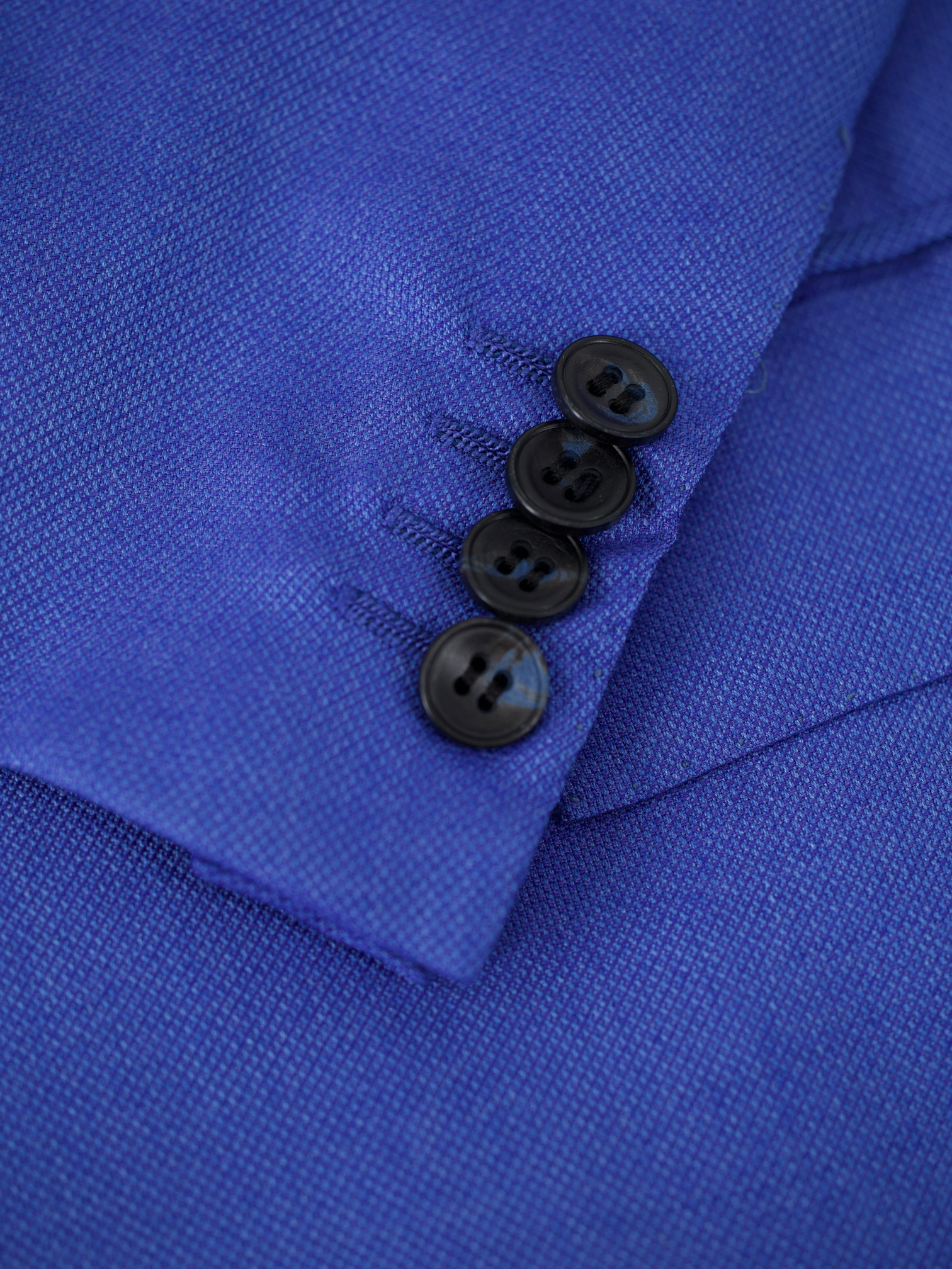 Kiton Cobalt Blue Cashmere & Silk Micro-Pattern Jacket