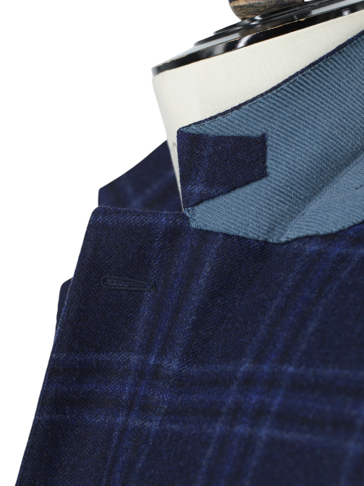 Ermenegildo Zegna Royal Blue Wool & Trofeo-Cashmere Checkered Jacket
