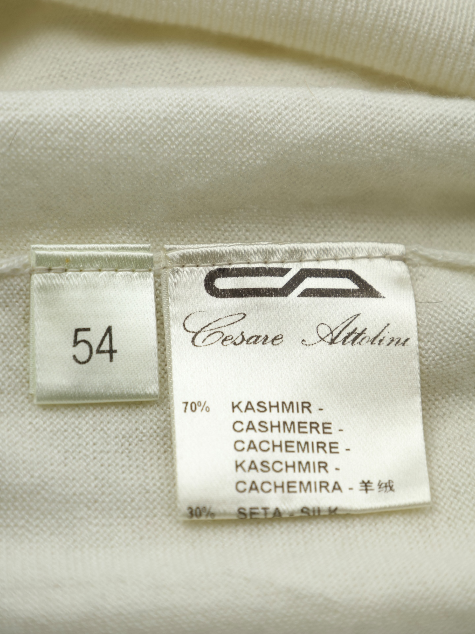 Cesare Attolini Offwhite Cashmere & Silk Roundneck