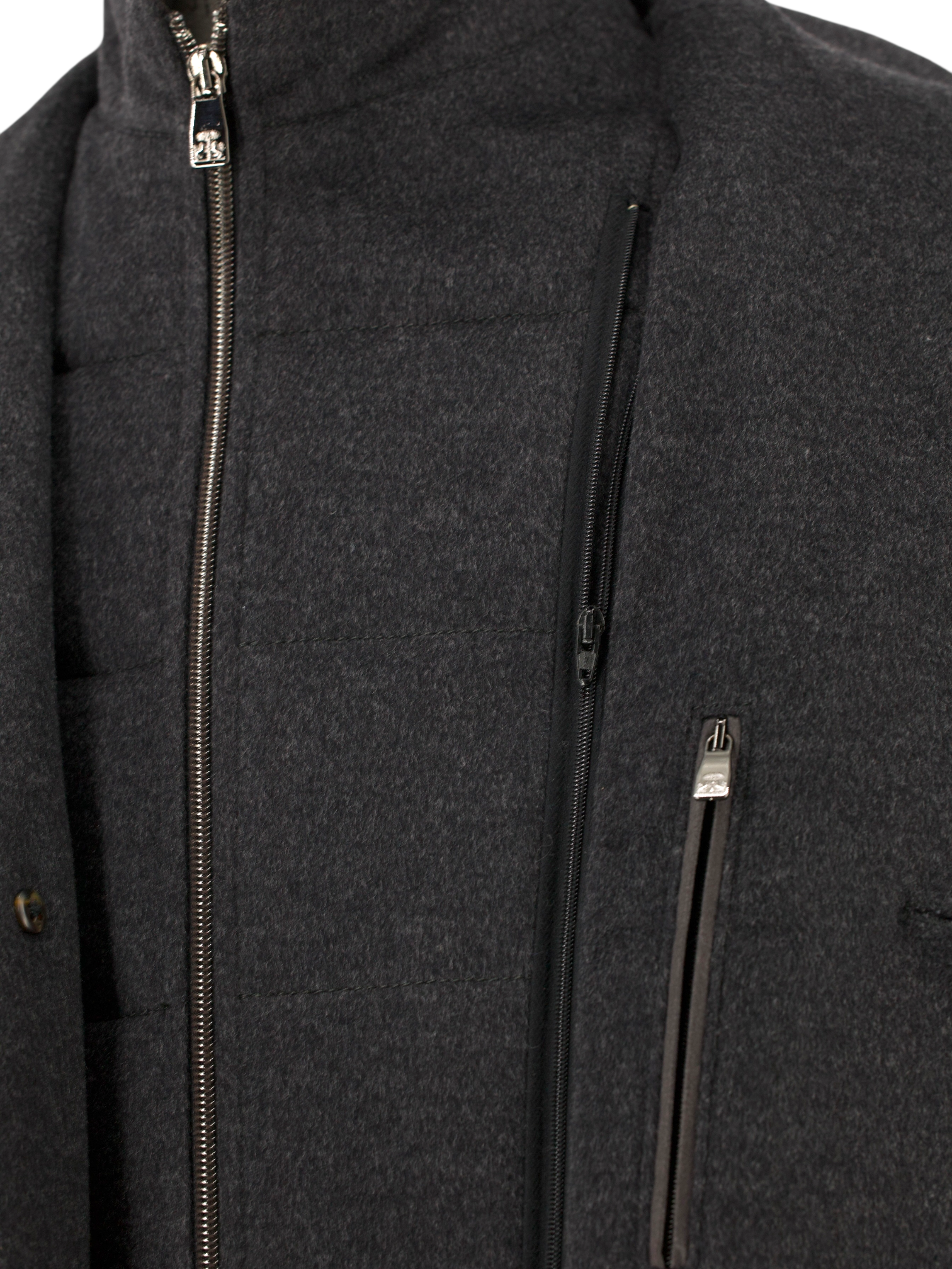 Corneliani ID Grey Extrafine Virgin-Wool Windproof Overcoat