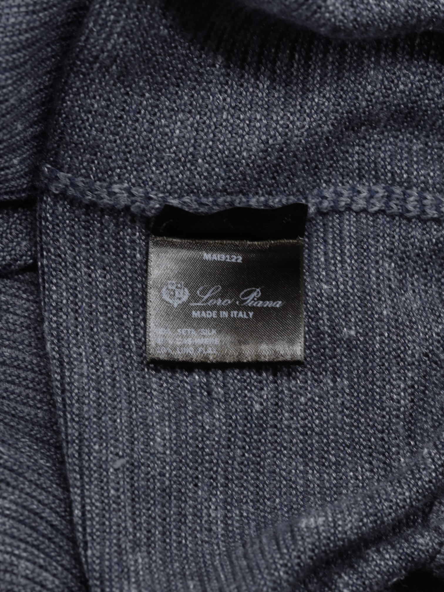 Loro Piana Grey Silk, Cashmere & Linen Melange Micro-Pattern Half-Zip Sweater
