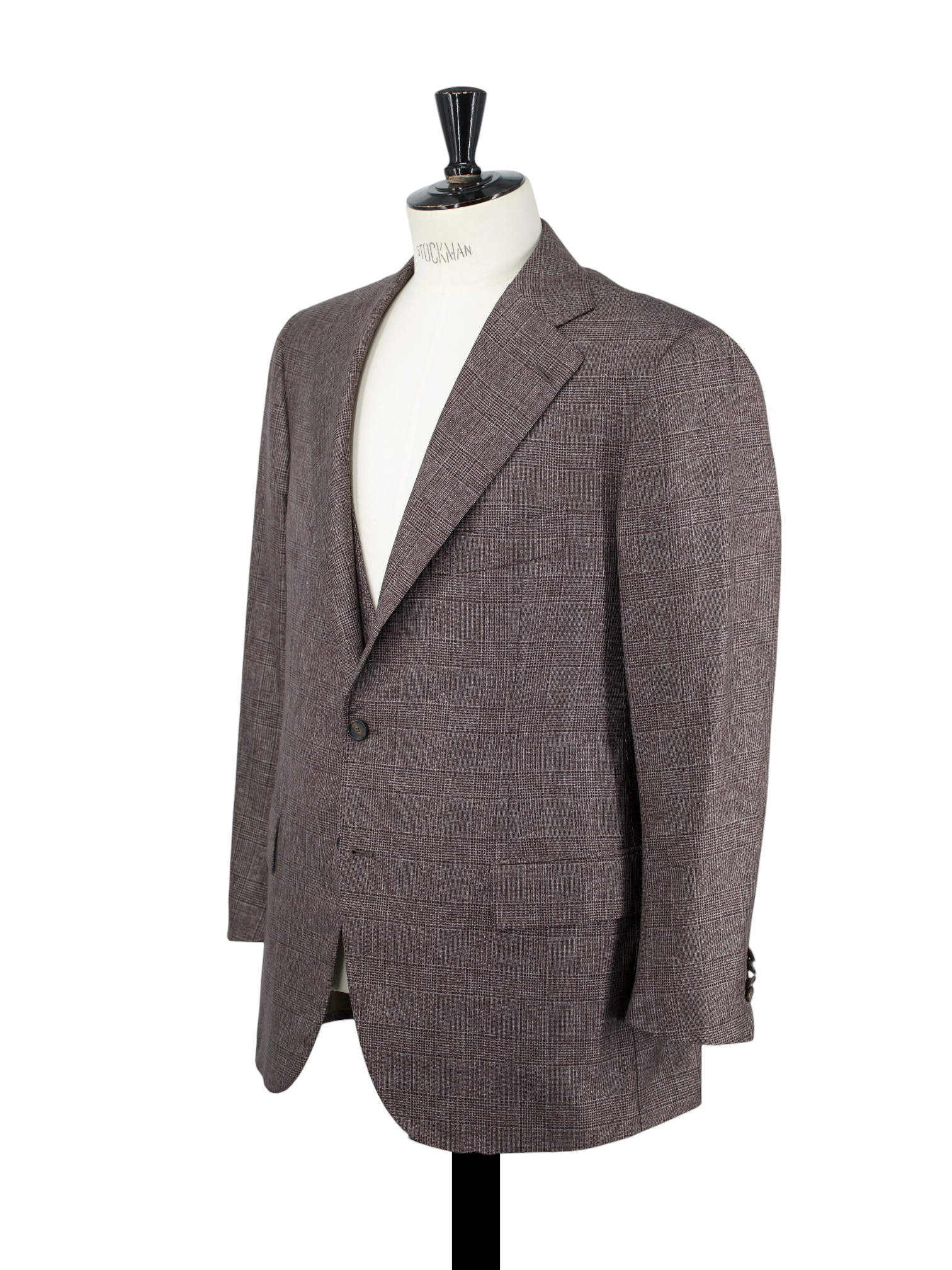 Cesare Attolini Warm Taupe 3-Piece Wool & Silk Glenplaid Suit