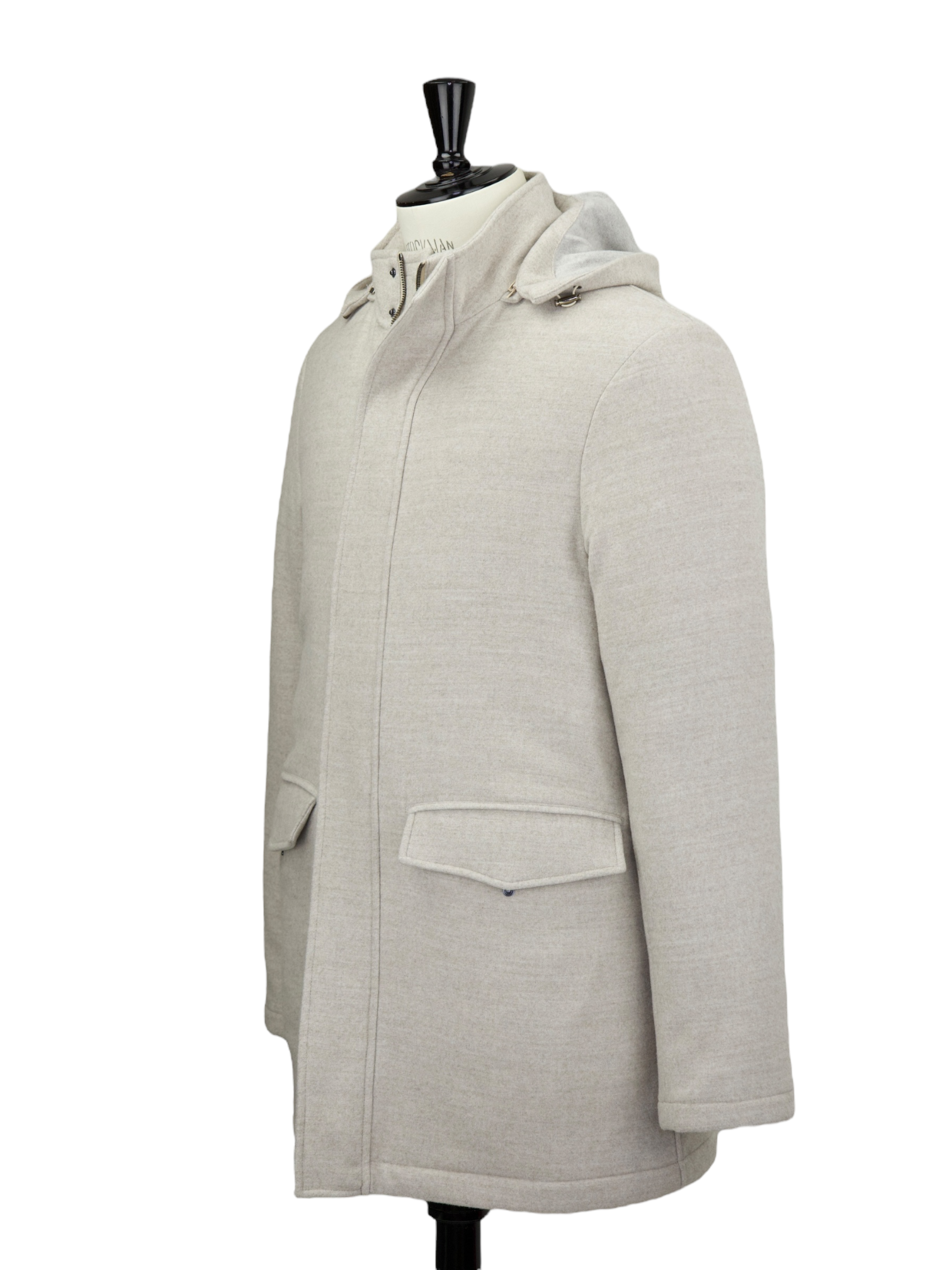 Doriani Cashmere Taupe Virgin Wool Flannel Coat