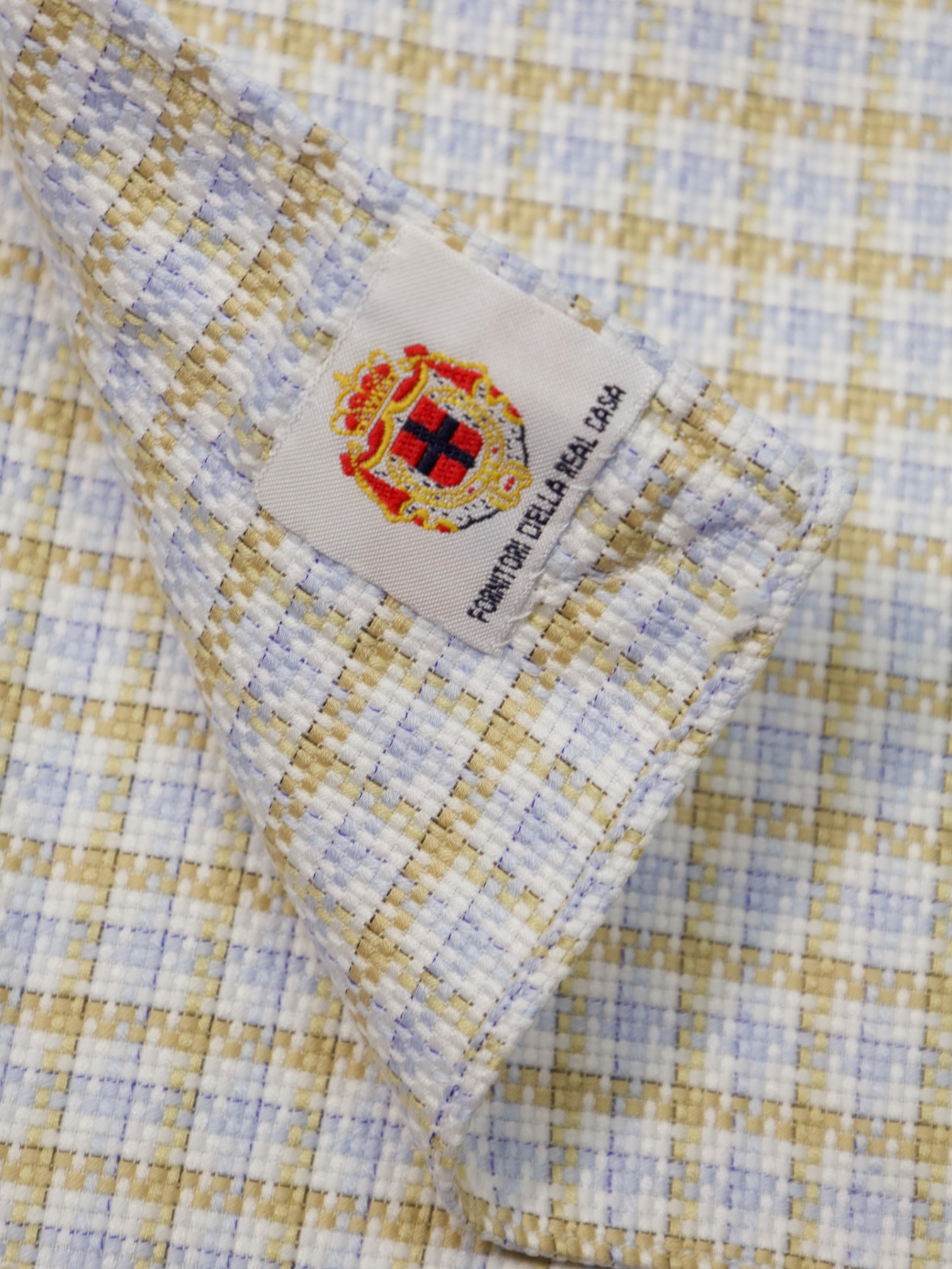 Luigi Borrelli Ice Blue Gingham-Check Micro-Pattern Shirt