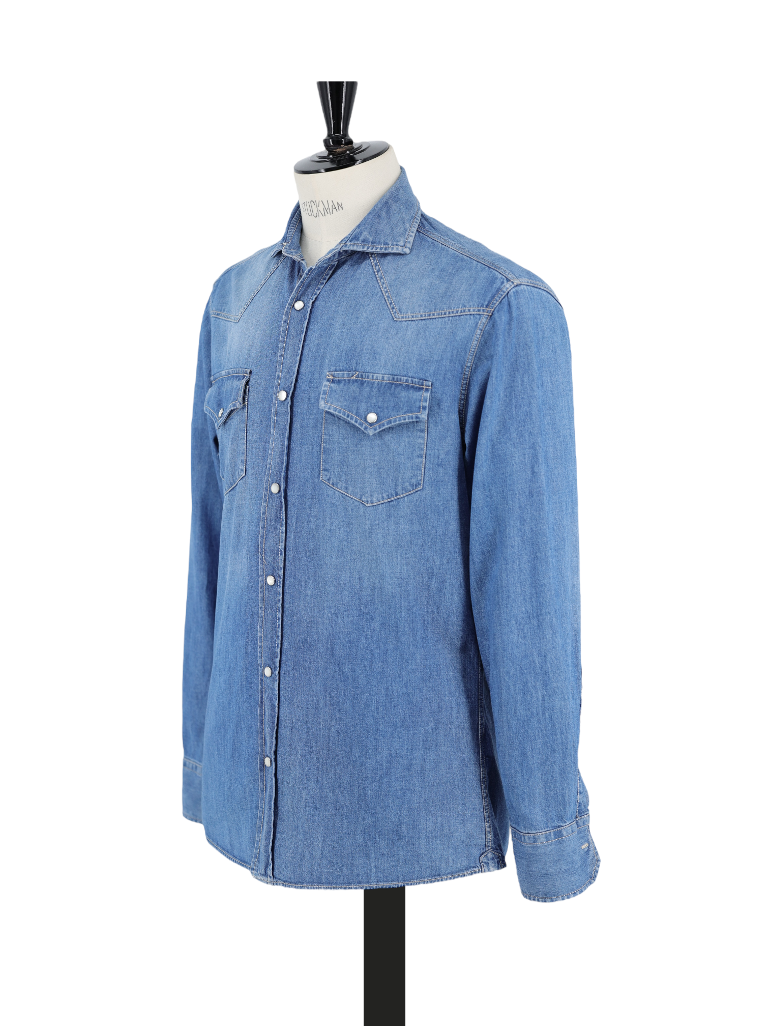 Brunello Cucinelli Blue Western Style Denim Overshirt