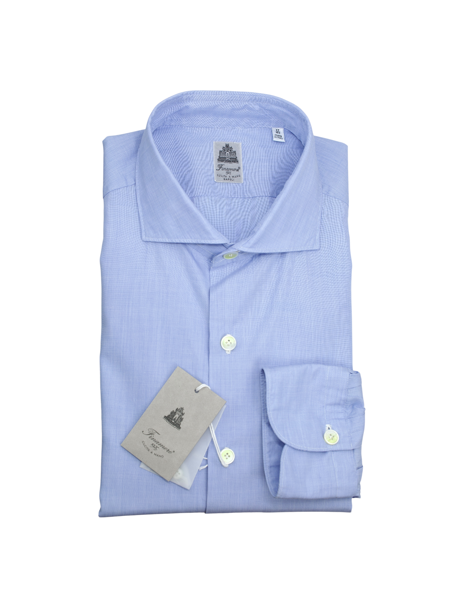 Finamore Light Blue Lightweight-Cotton Neapolitan Shirt
