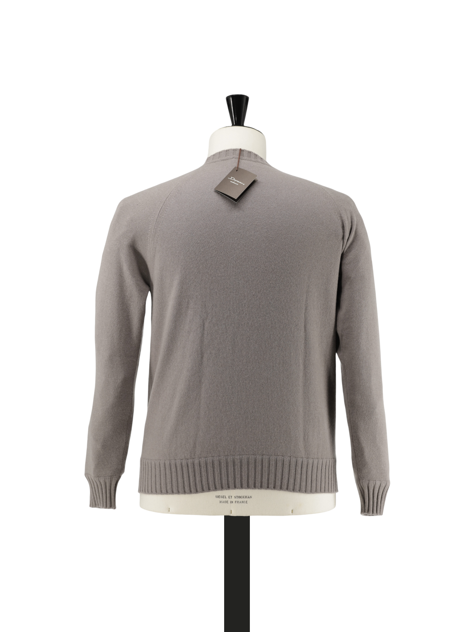 Doriani Dark Taupe Pure-Cashmere Roundneck Knitwear
