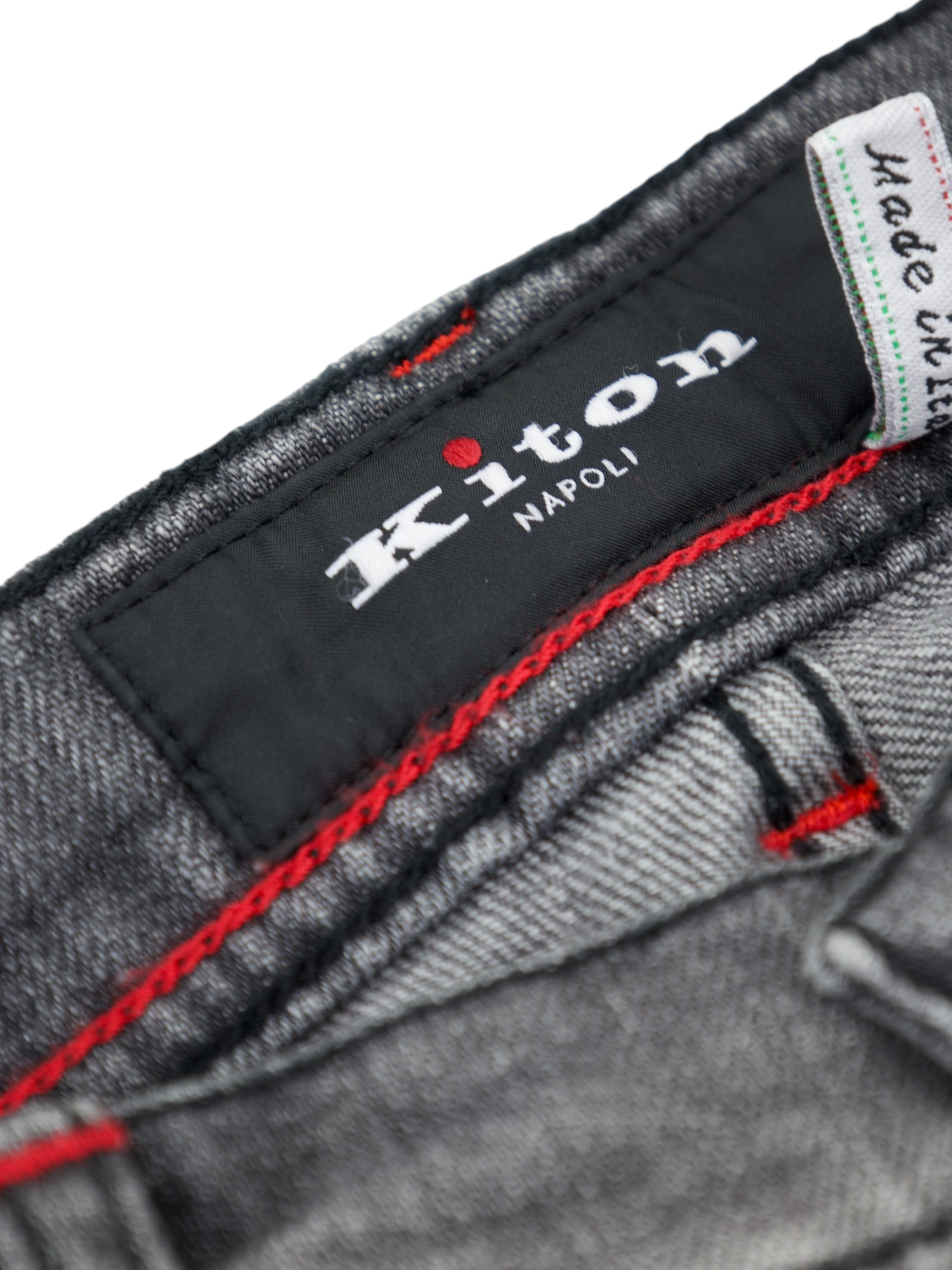 Kiton Grey Cotton Stretch 5-Pocket Jeans