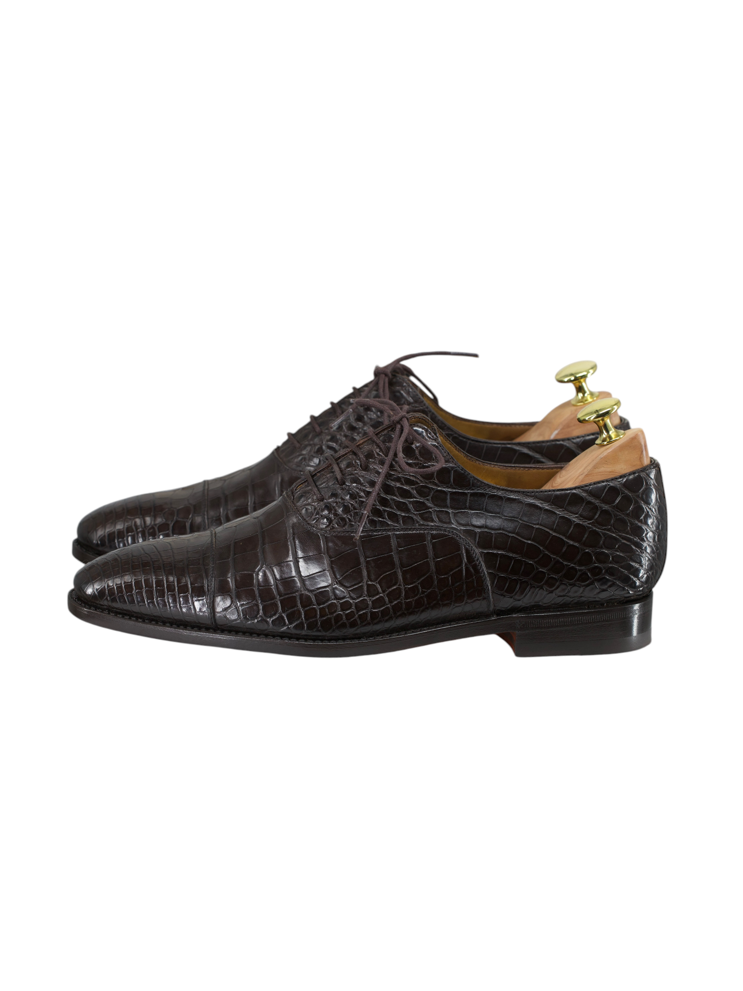 Brioni Dark Brown Mississippi-Alligator Captoe-Oxford + Belt