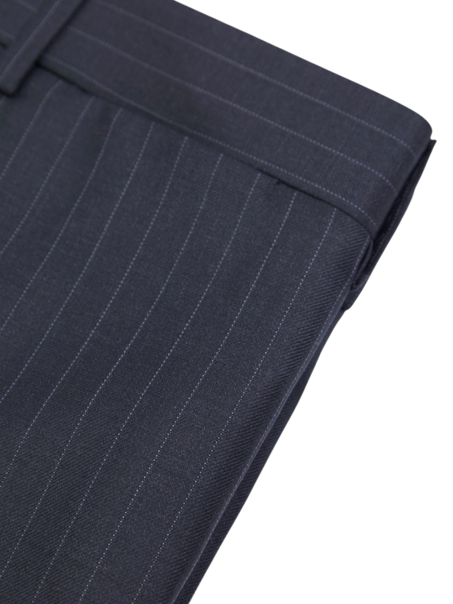 Canali Charcoal Extrafine Wool Pinstripe Trousers