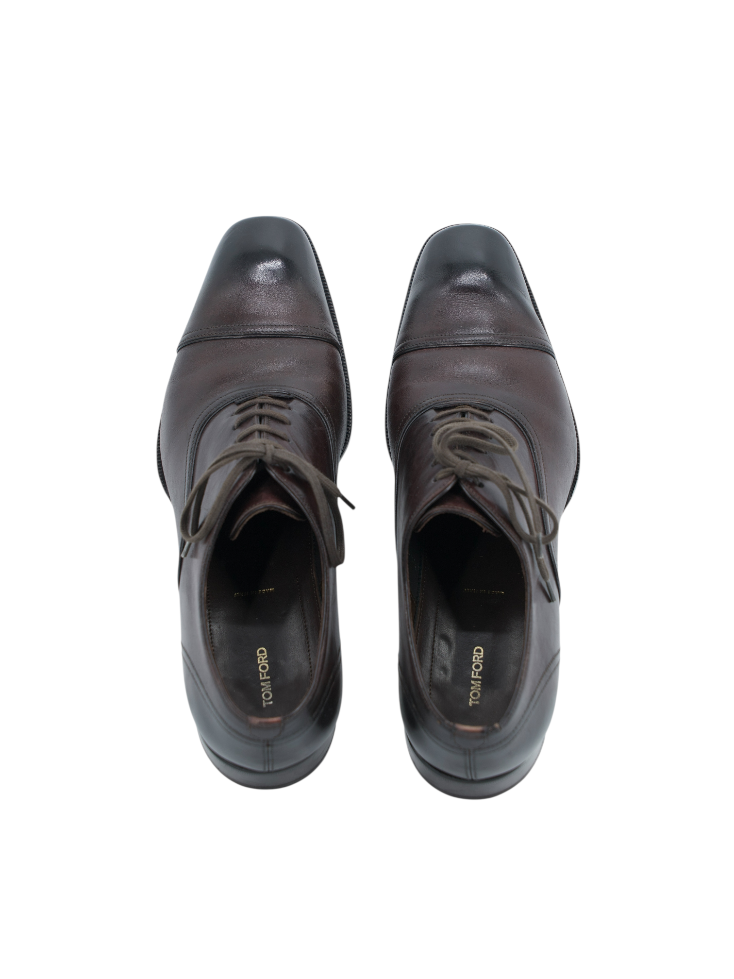 Tom Ford Dark Brown Austin Calfleather Oxford Lace-Ups