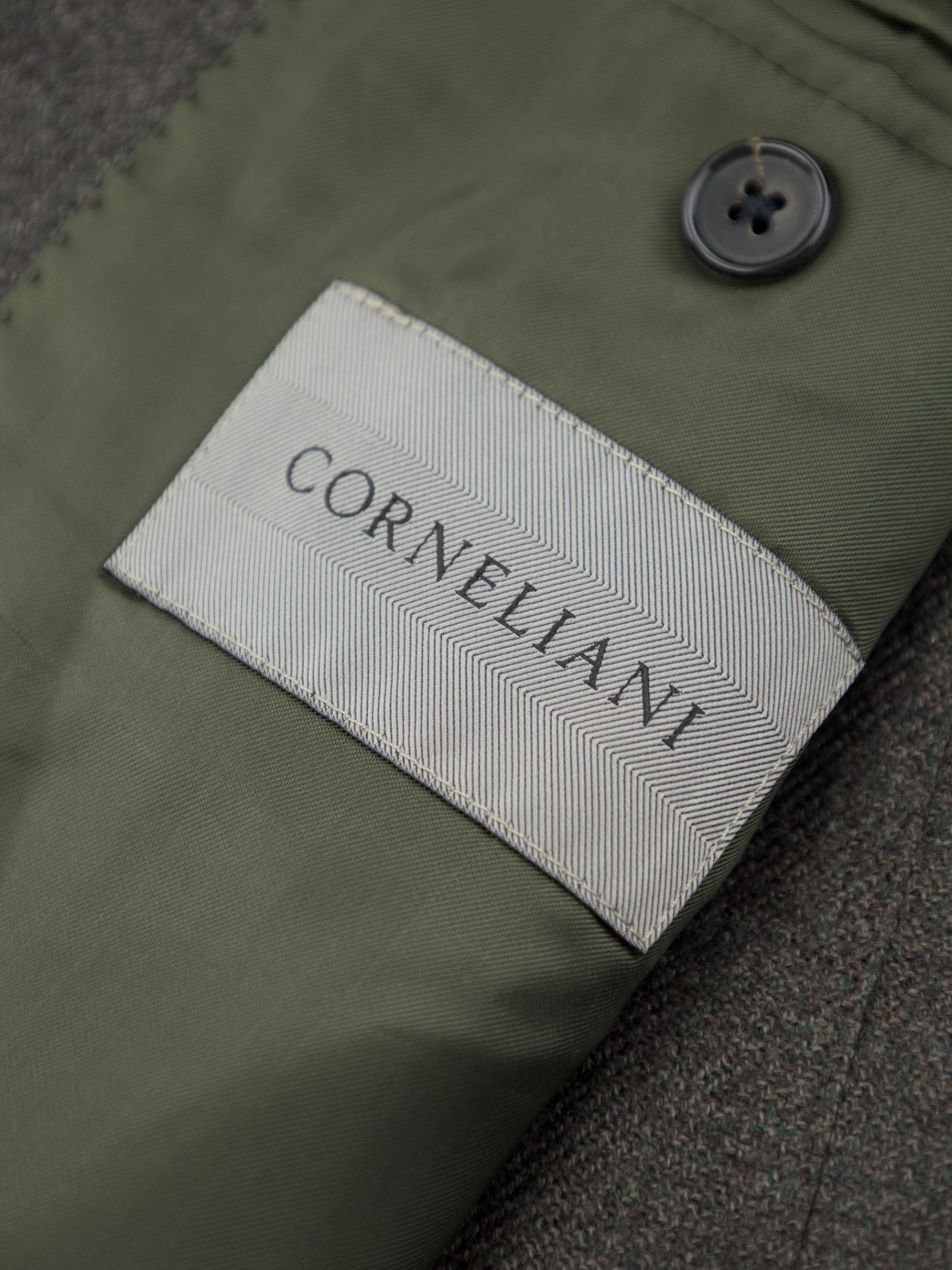 Corneliani Dark Green Micro-Structure Cashmere Jacket