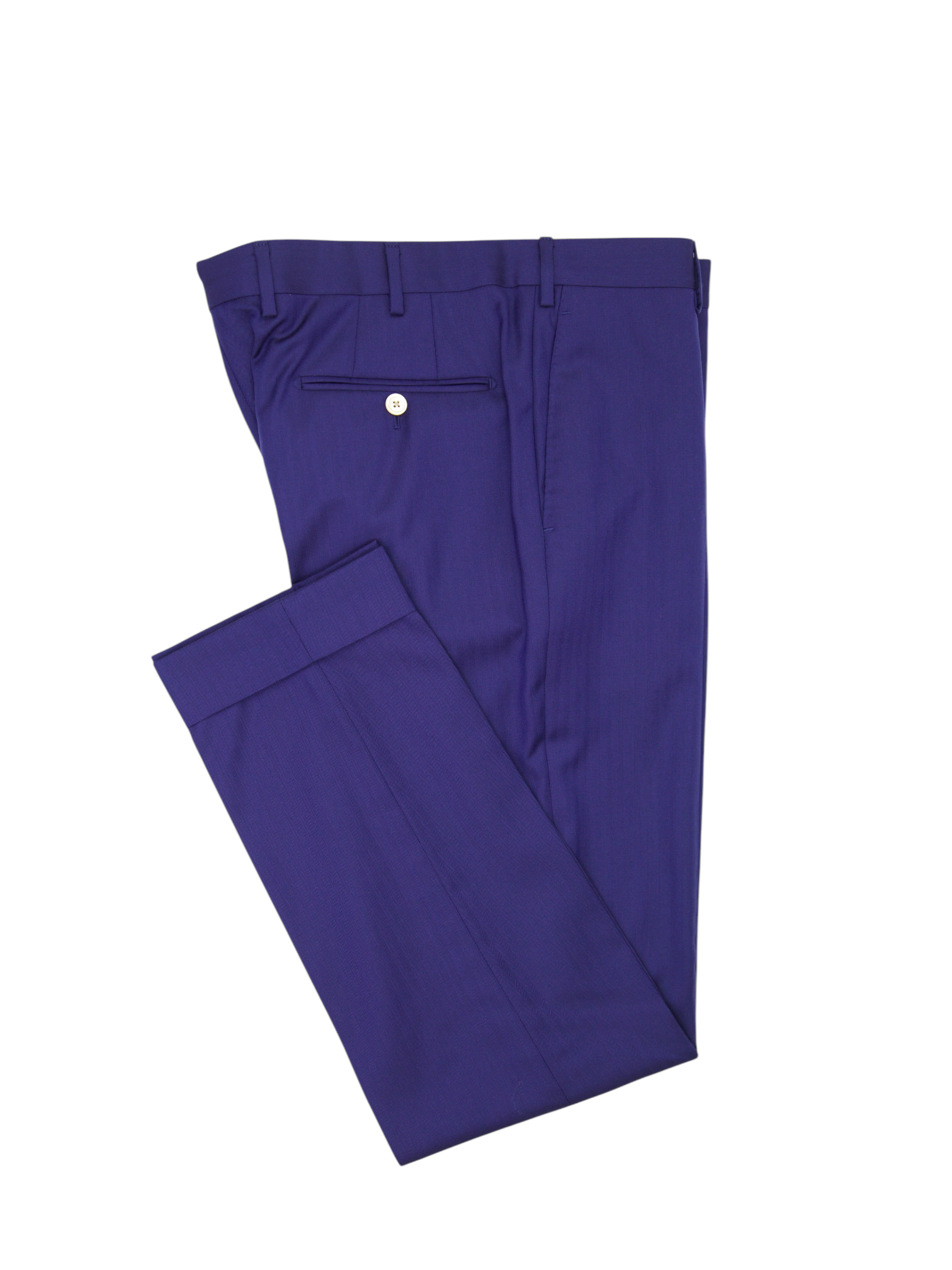 Caruso Royal Blue Wool Herringbone Trousers