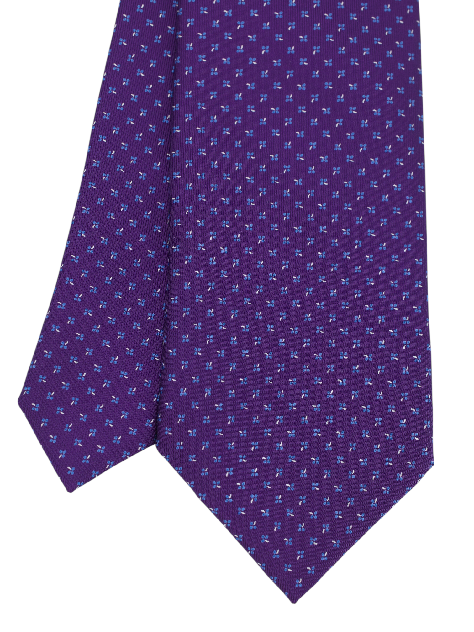E.Marinella Purple & Light Blue Silk Geometric Tie