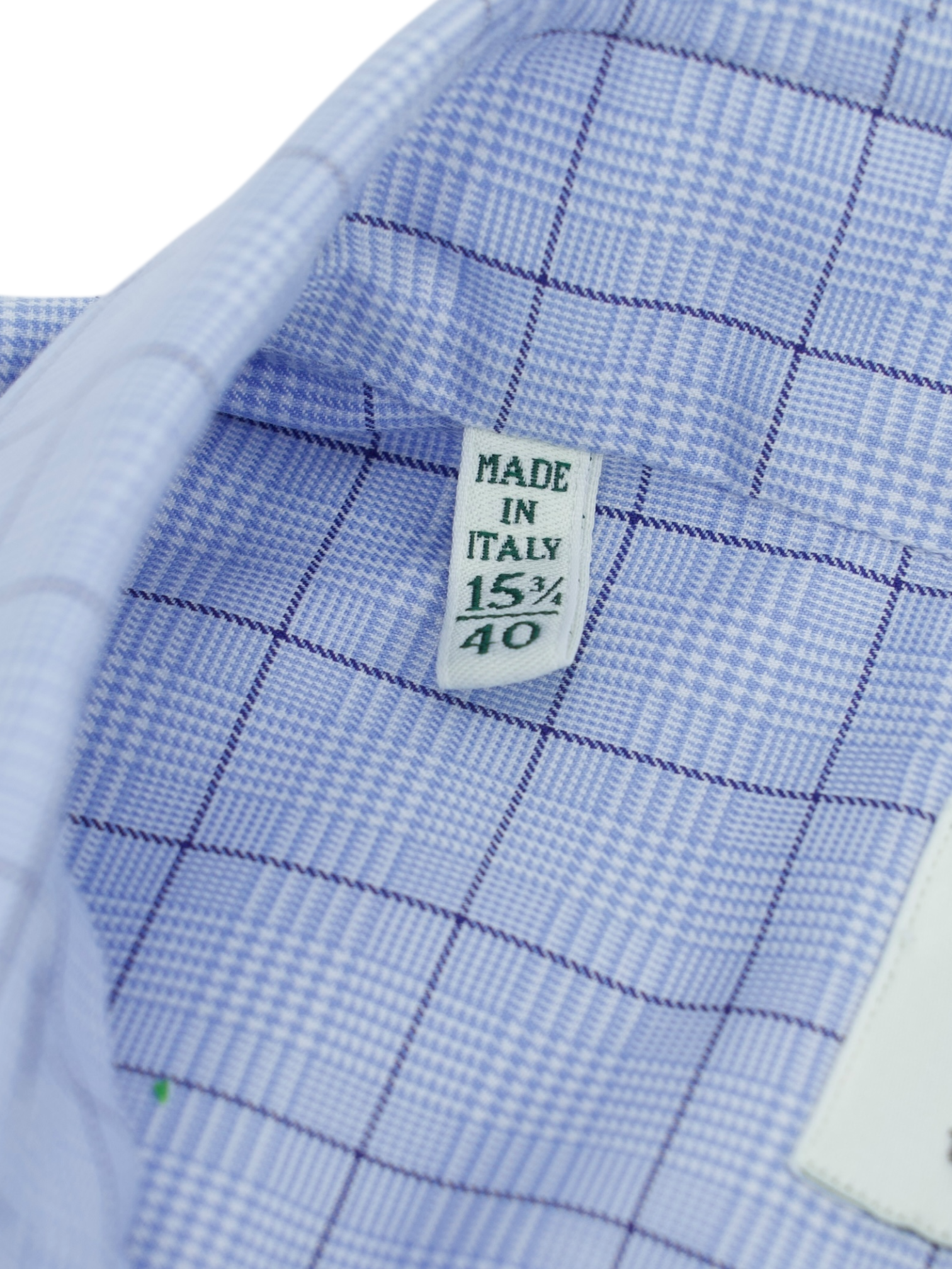 Luigi Borrelli Blue Heavyweight Cotton Prince of Wales Shirt