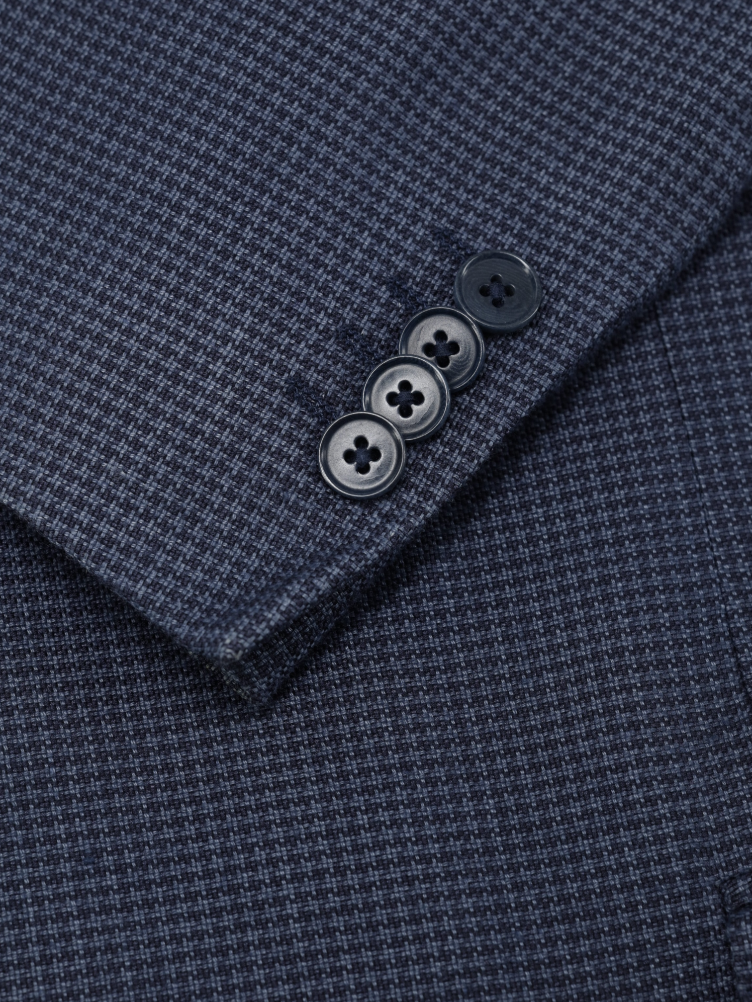 Ermenegildo Zegna Dark Blue Linen, Cashmere & Silk Houndstooth Jacket