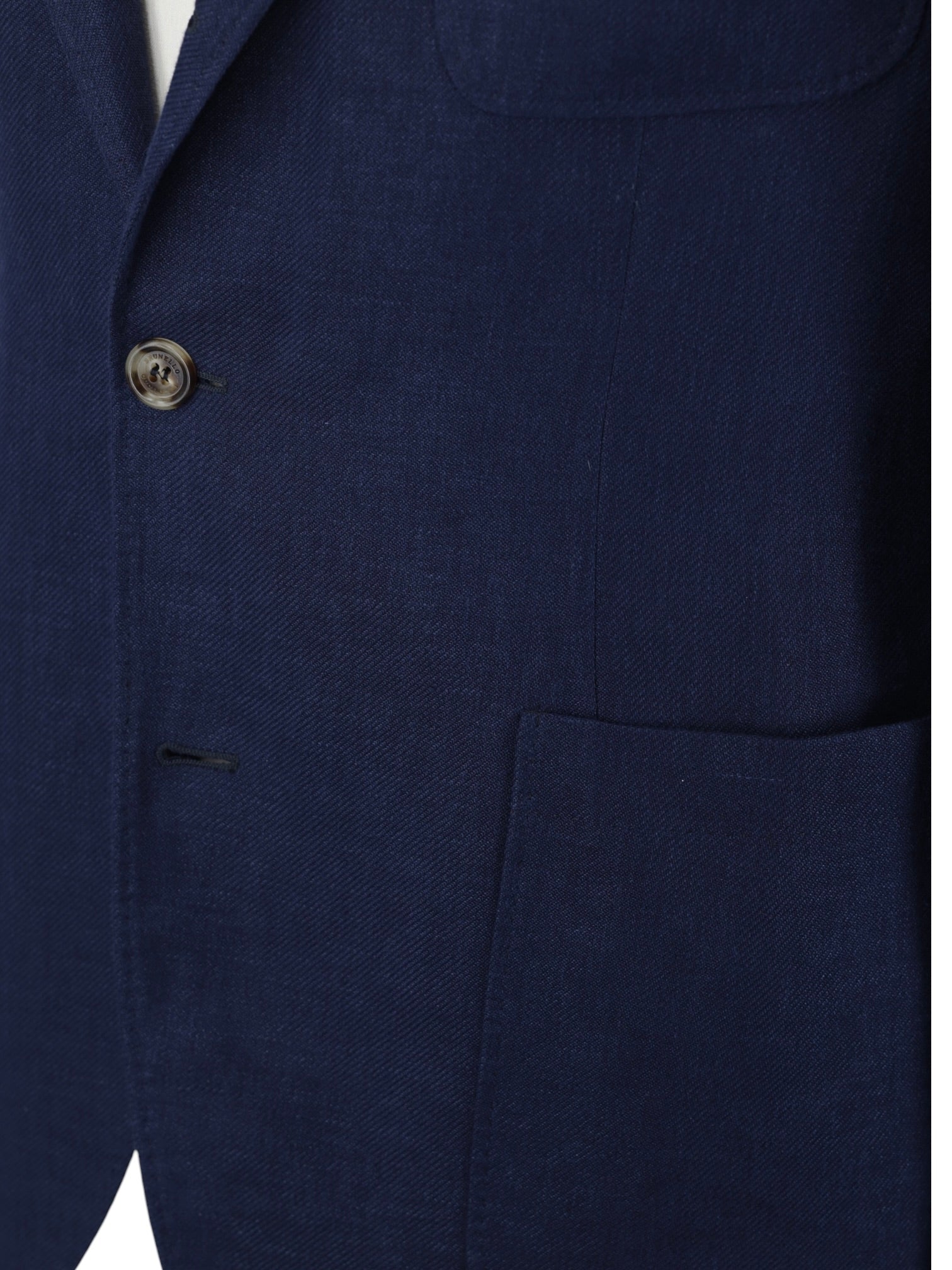 Brunello Cucinelli Marine Blue Linen, Wool & Silk Summer Jacket