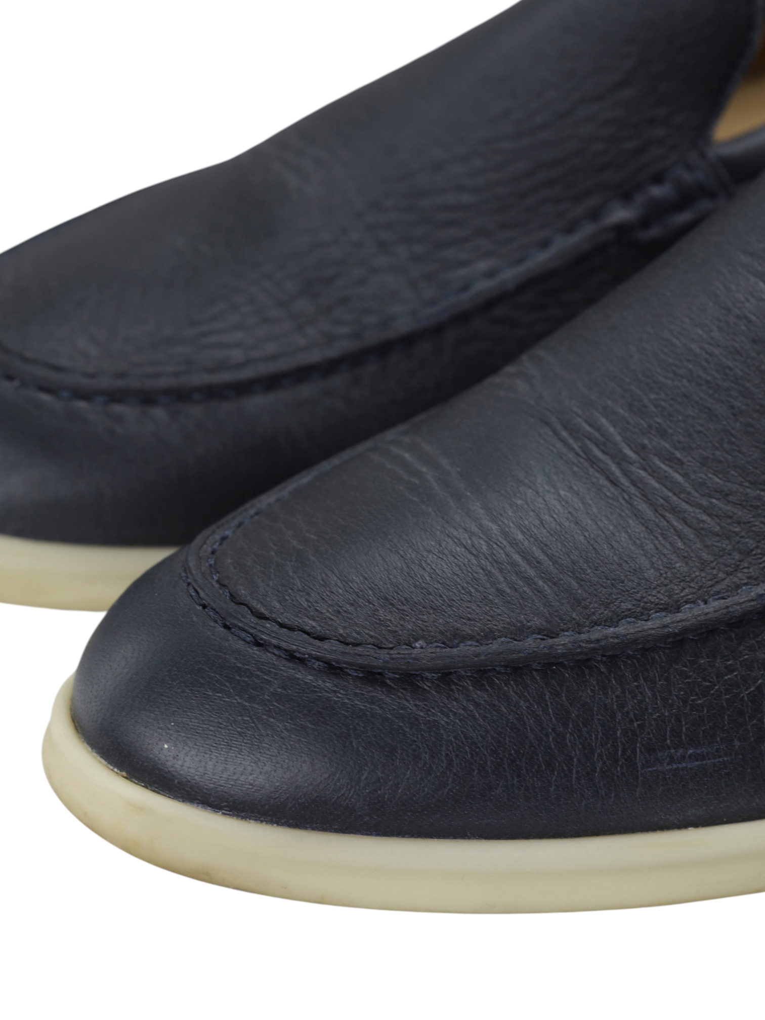Loro Piana Dark Blue Elk Leather Summer Walk Loafers