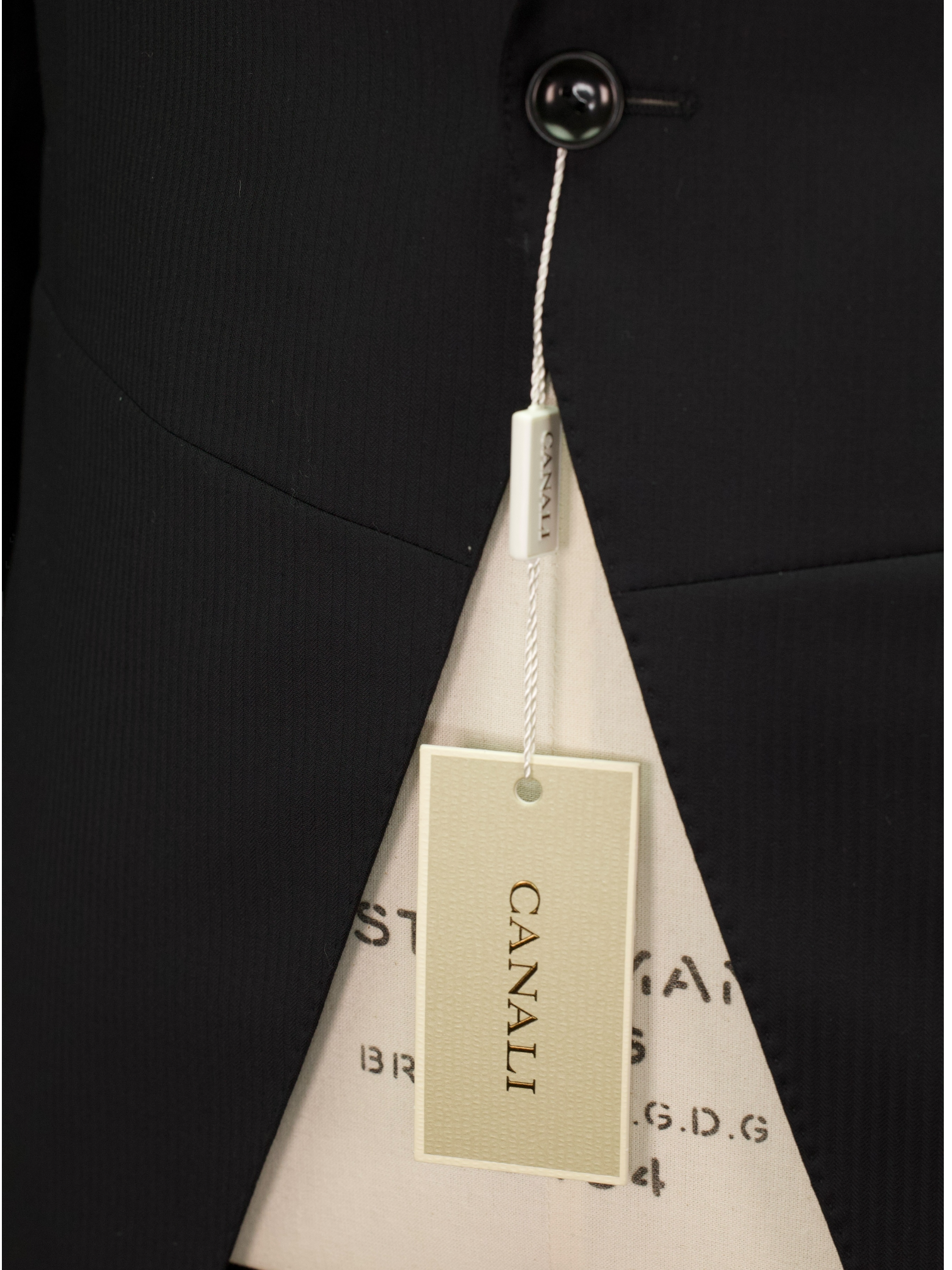 Canali Black & Grey Fine-Wool Traditional Micro-Herringbone Morning Suit