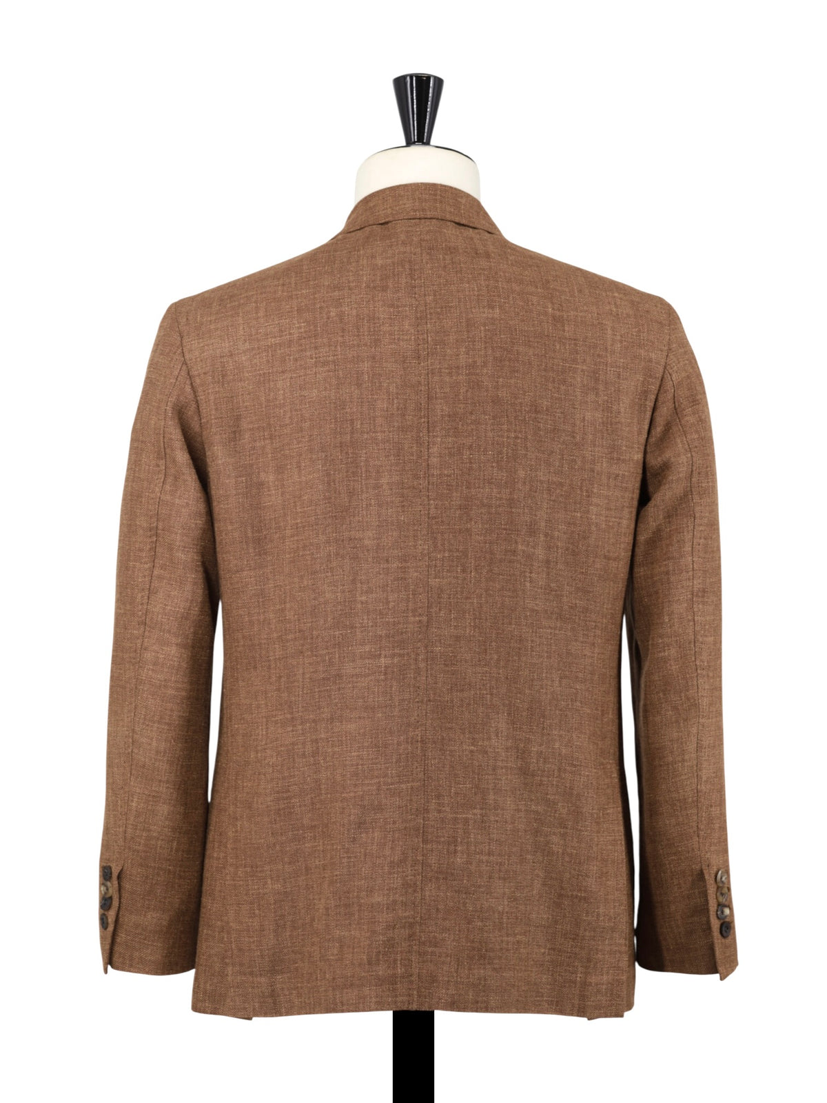 Rubinacci Tobacco Brown Silk, Linen & Wool Unconstructed Jacket