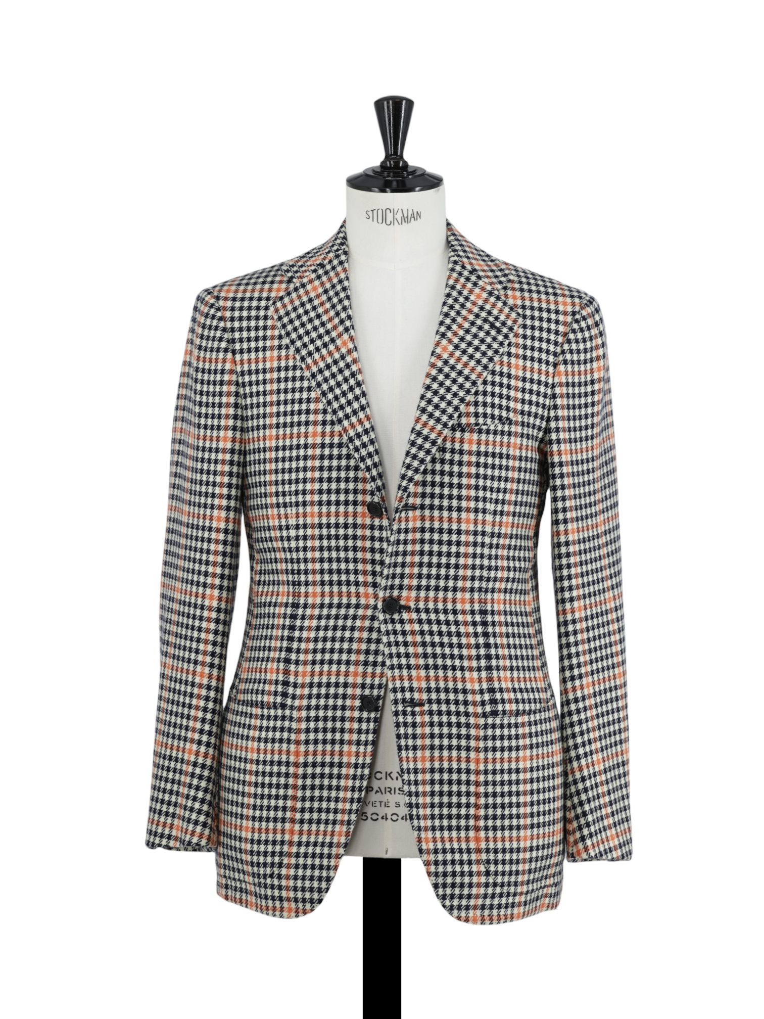 Cesare Attolini White & Orange Pure Cashmere Tartan Check Jacket