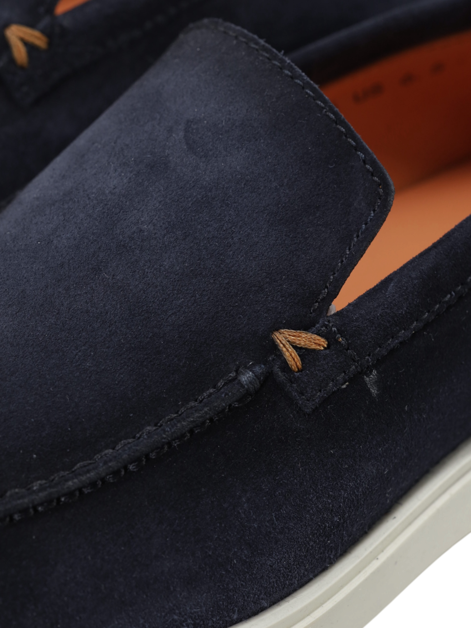 Santoni Navy Suede Botanist Summer Loafer