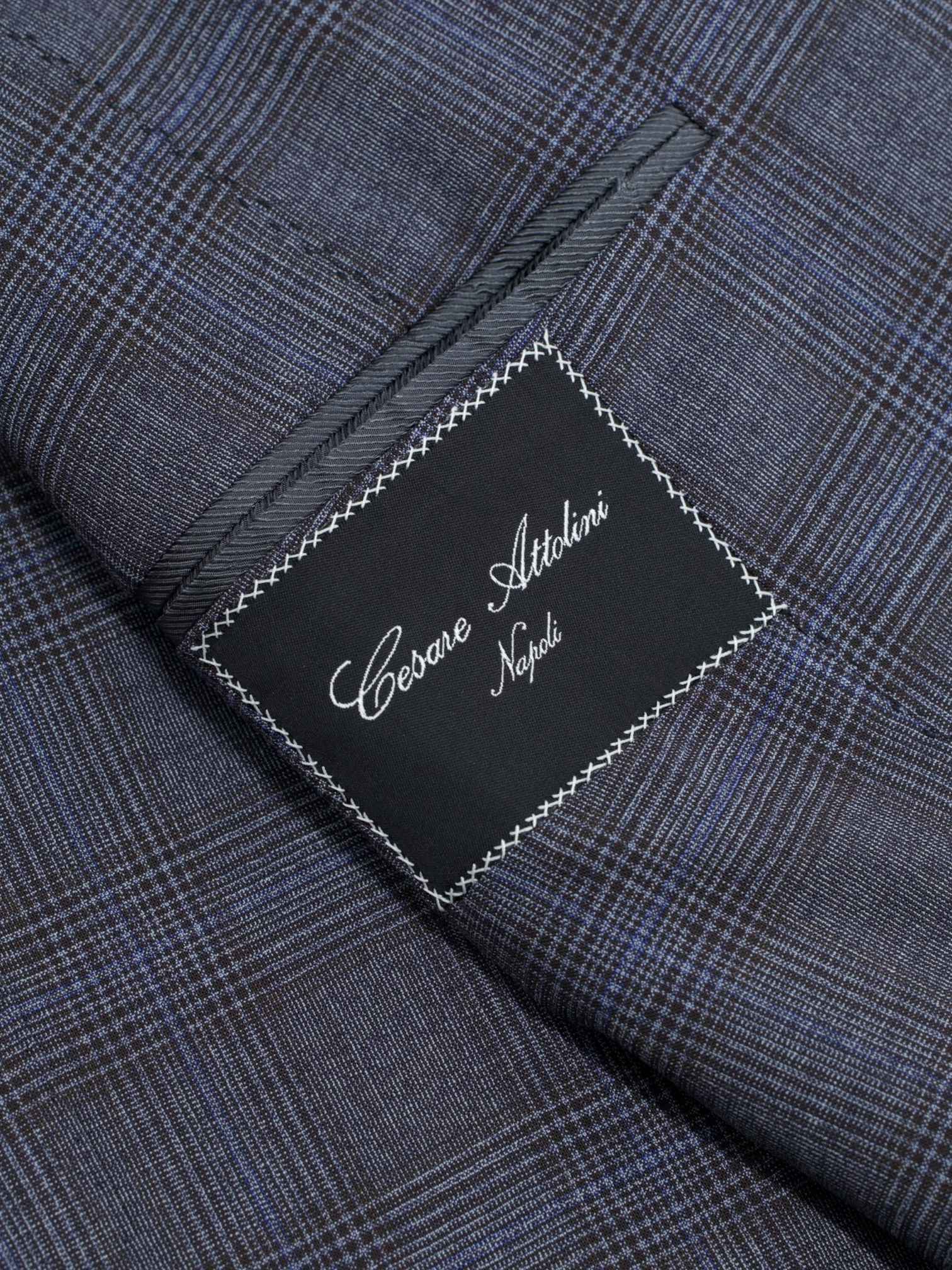 Cesare Attolini Steel Grey Double Breasted Super 150's Wool Glenplaid Jacket