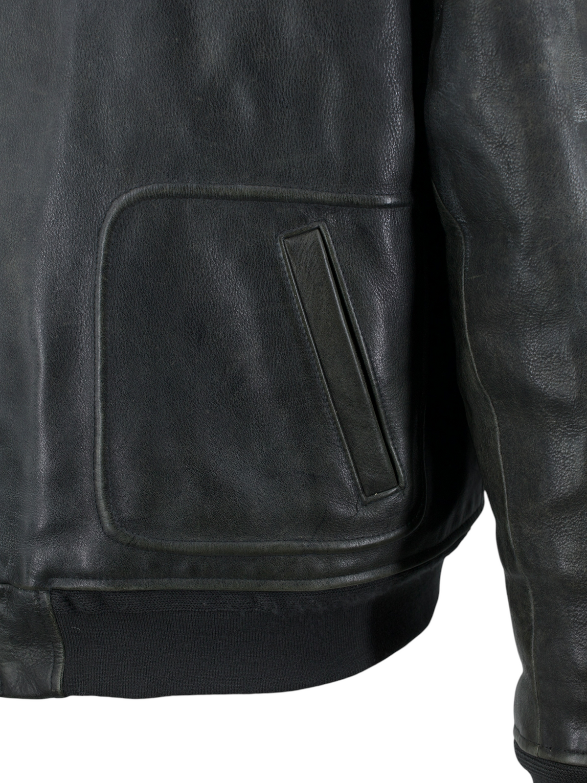 Ralph Lauren Dark Grey Vintage Cowhide & Sheepskin Lammy Pilot Jacket