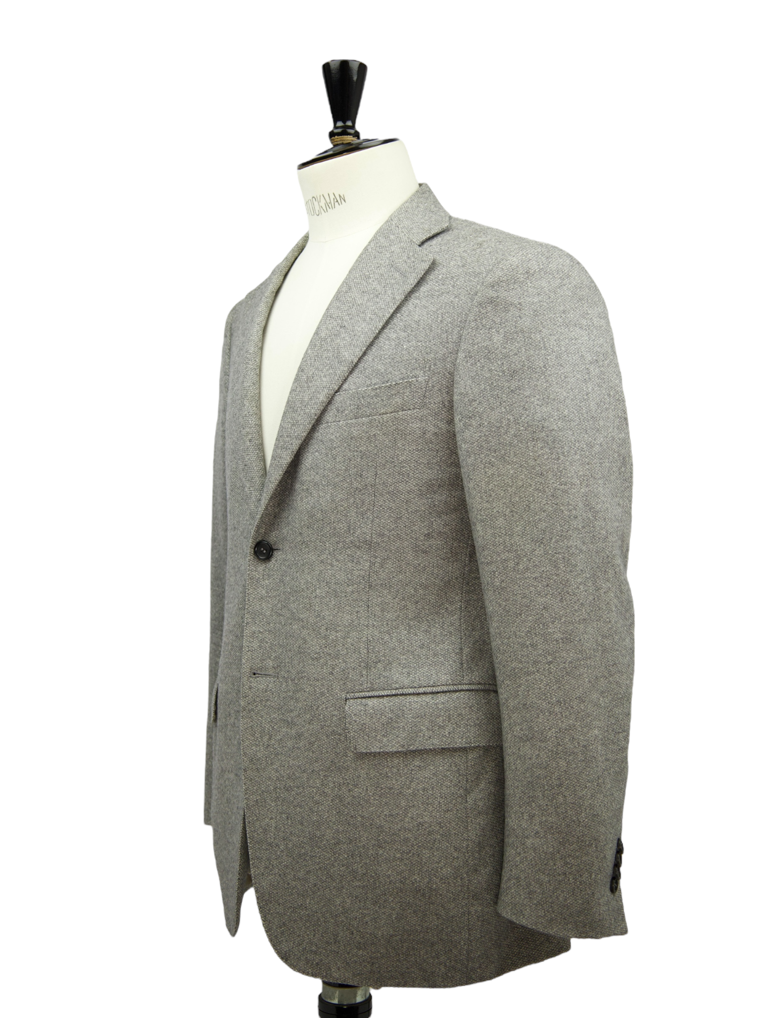 Canali Light Grey Wool, Angora & Cashgora Micro-Pattern Jacket